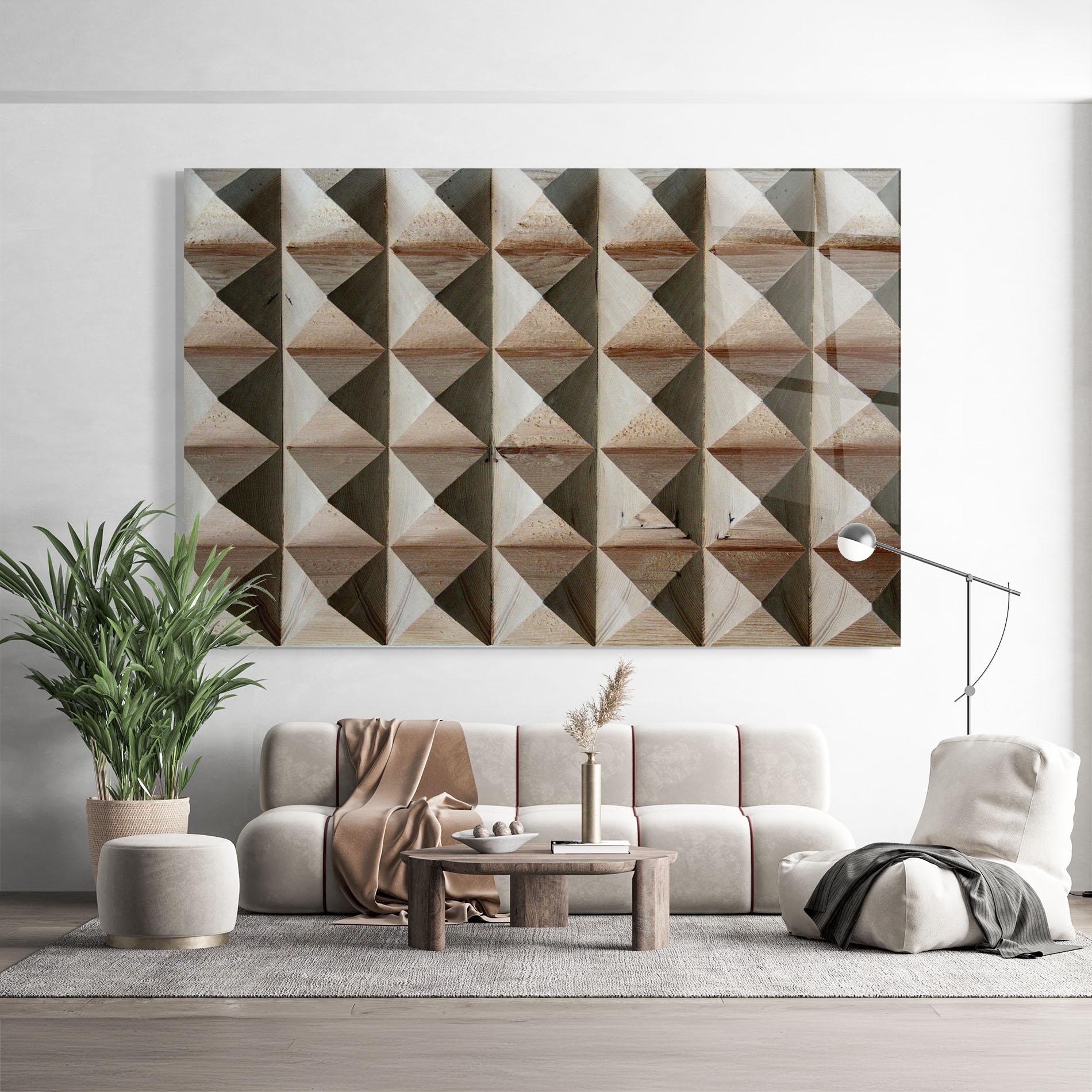 Üvegkép Cream Pyramid mockup 9