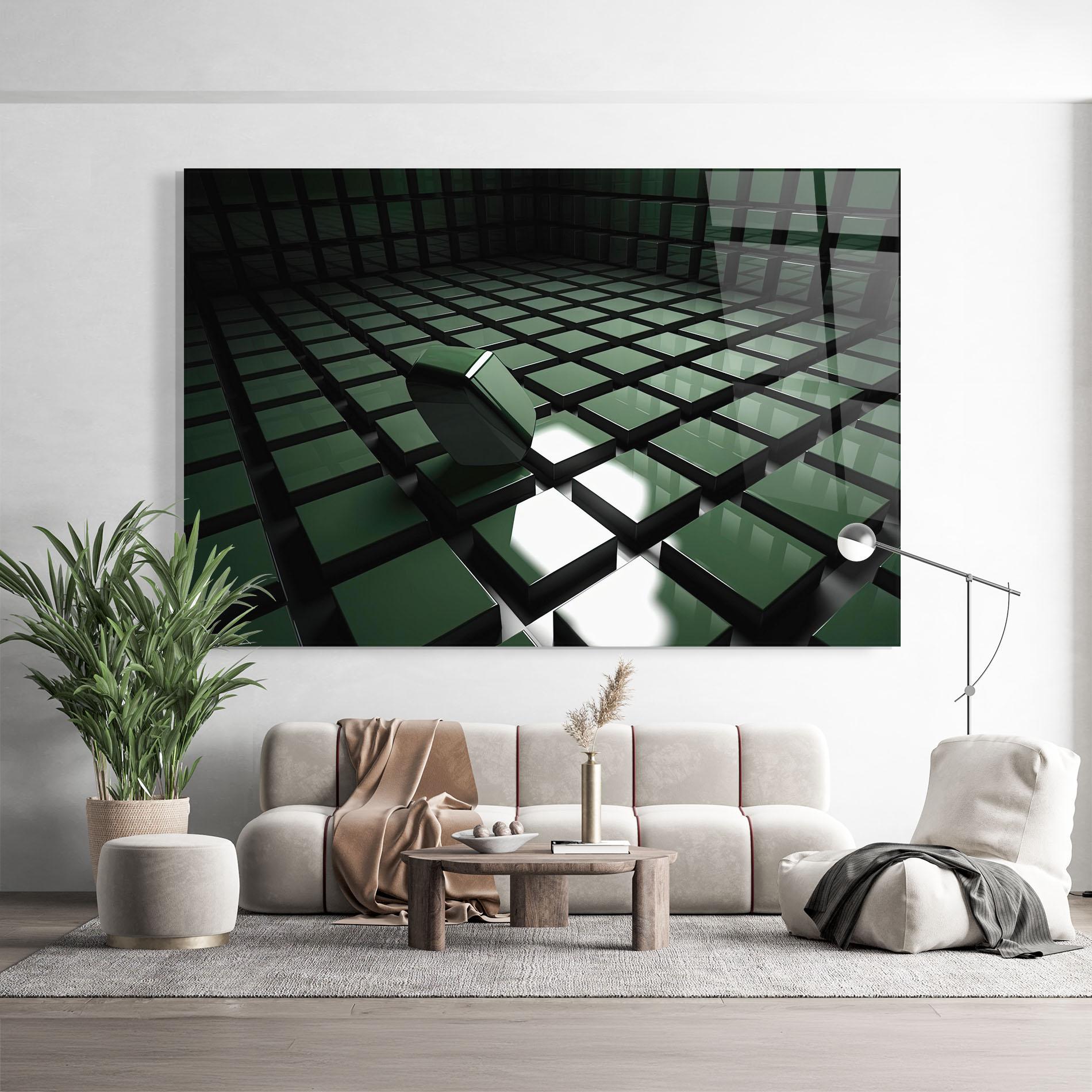 Üvegkép Green Shape Floating mockup 9