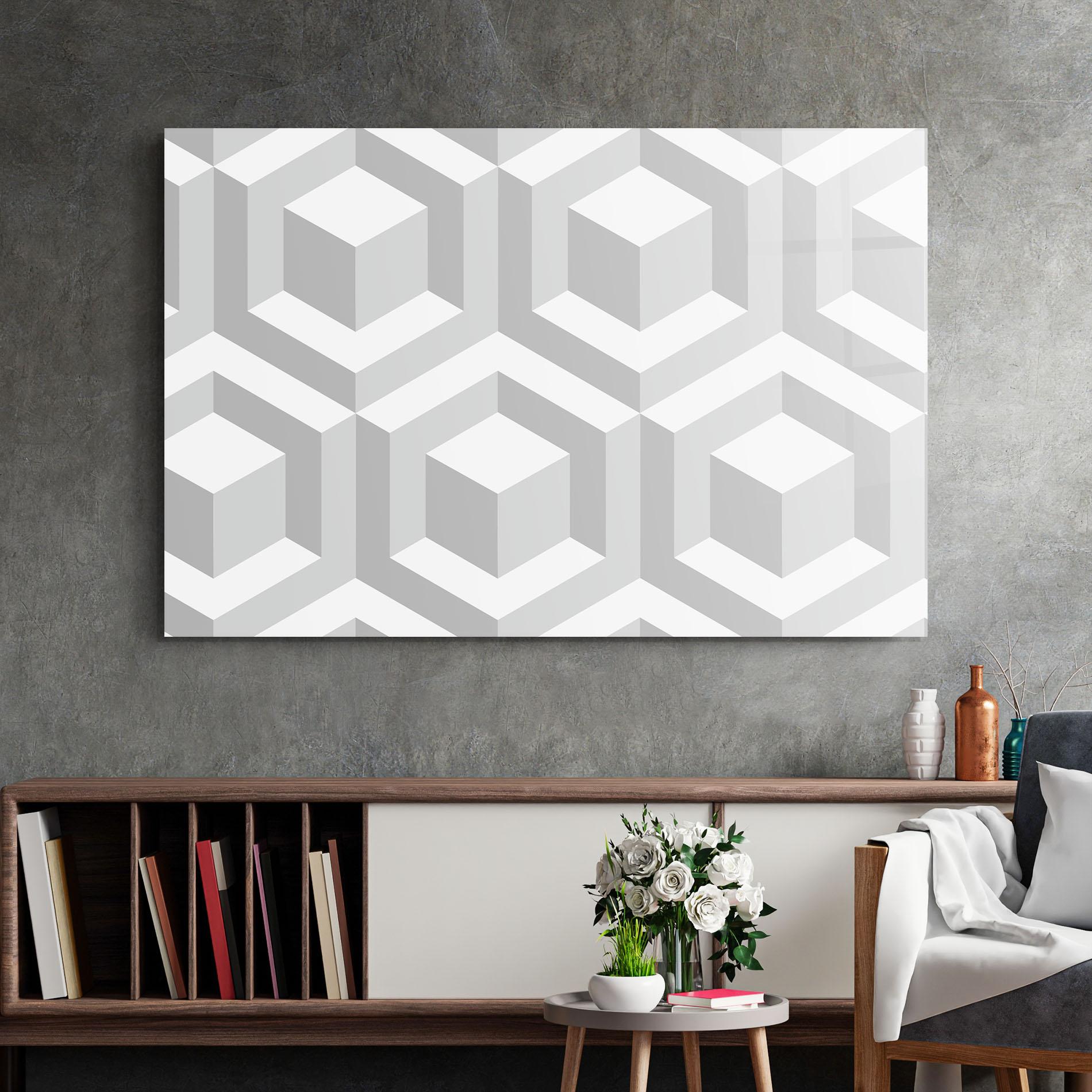 Üvegkép 3d Square mockup 2