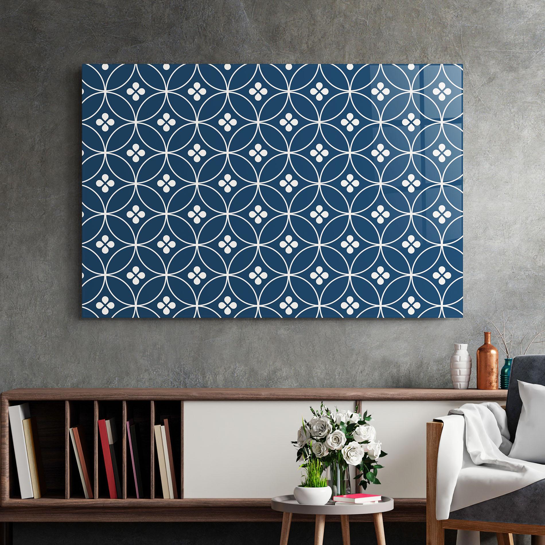 Üvegkép Blue Circle mockup 2