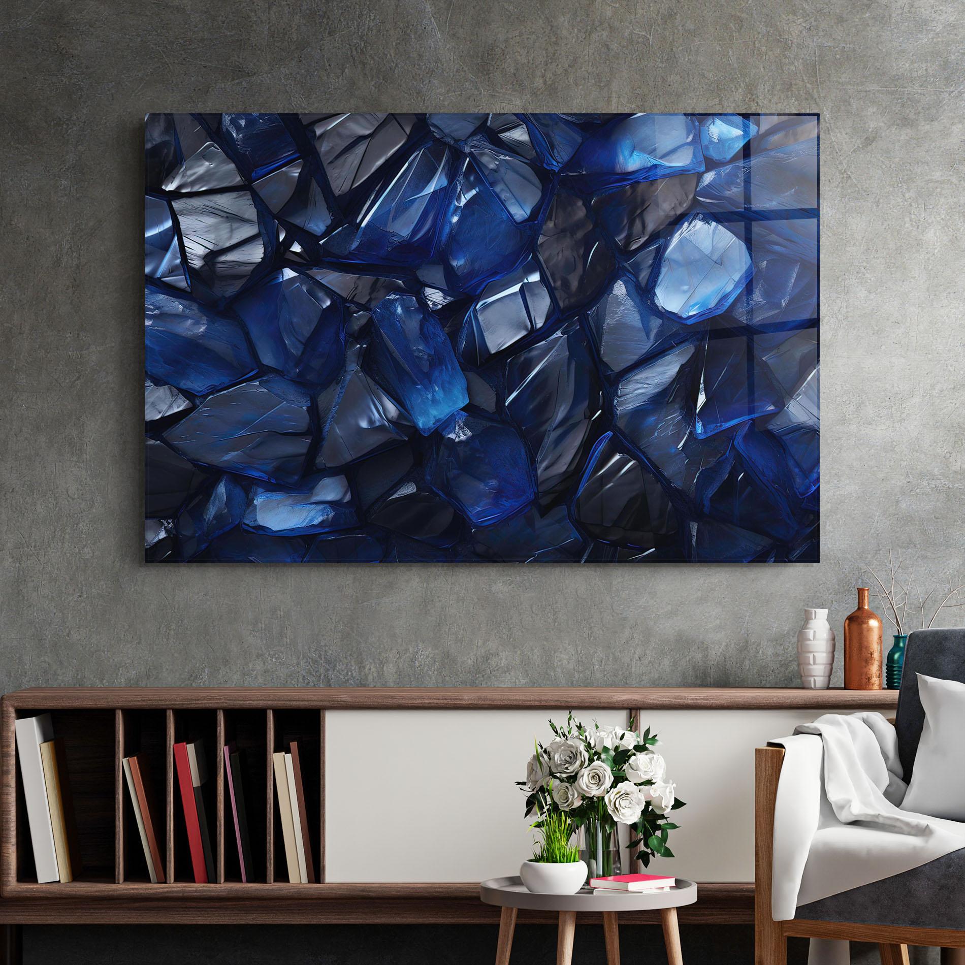Üvegkép Blue Crystal Shape mockup 2