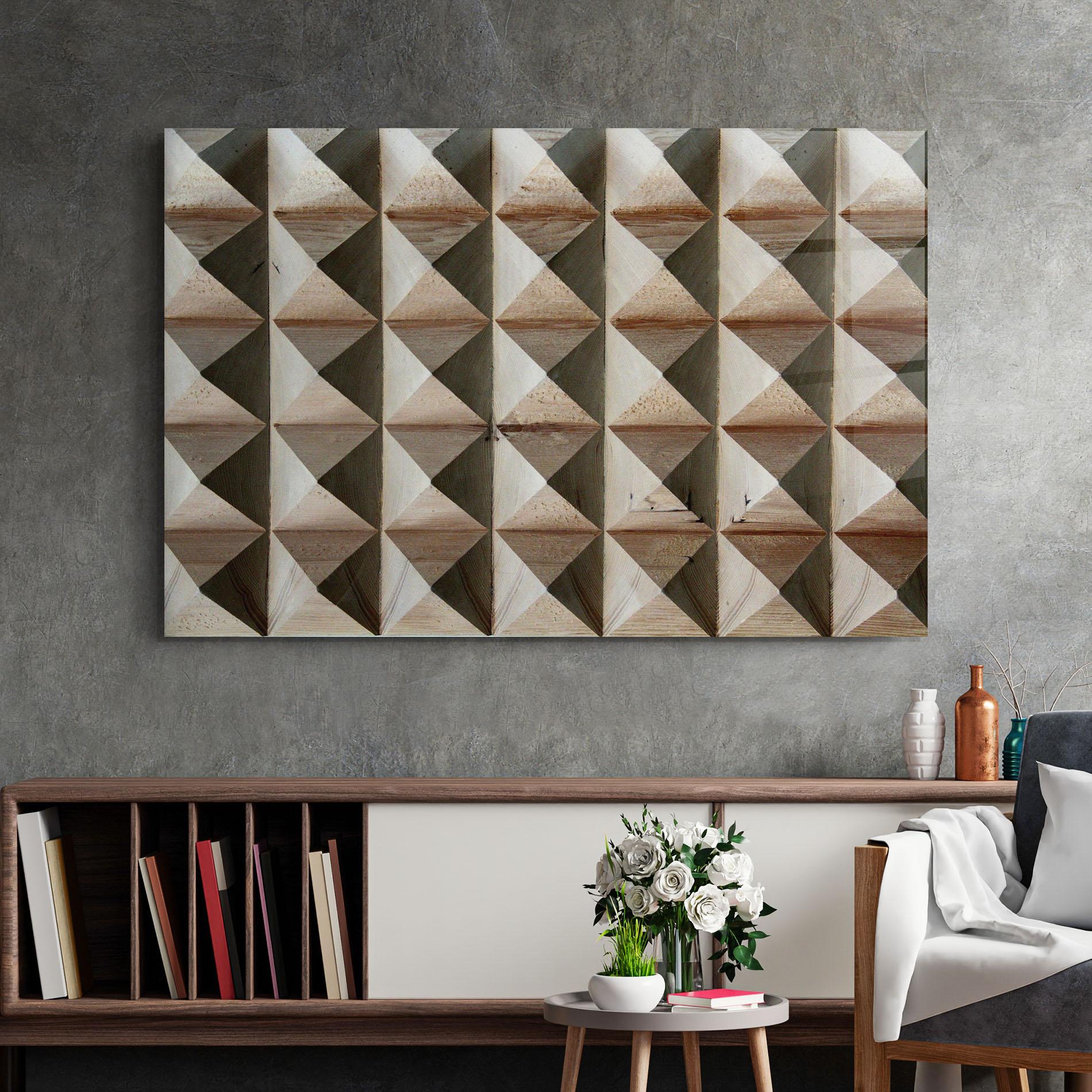 Üvegkép Cream Pyramid mockup 2