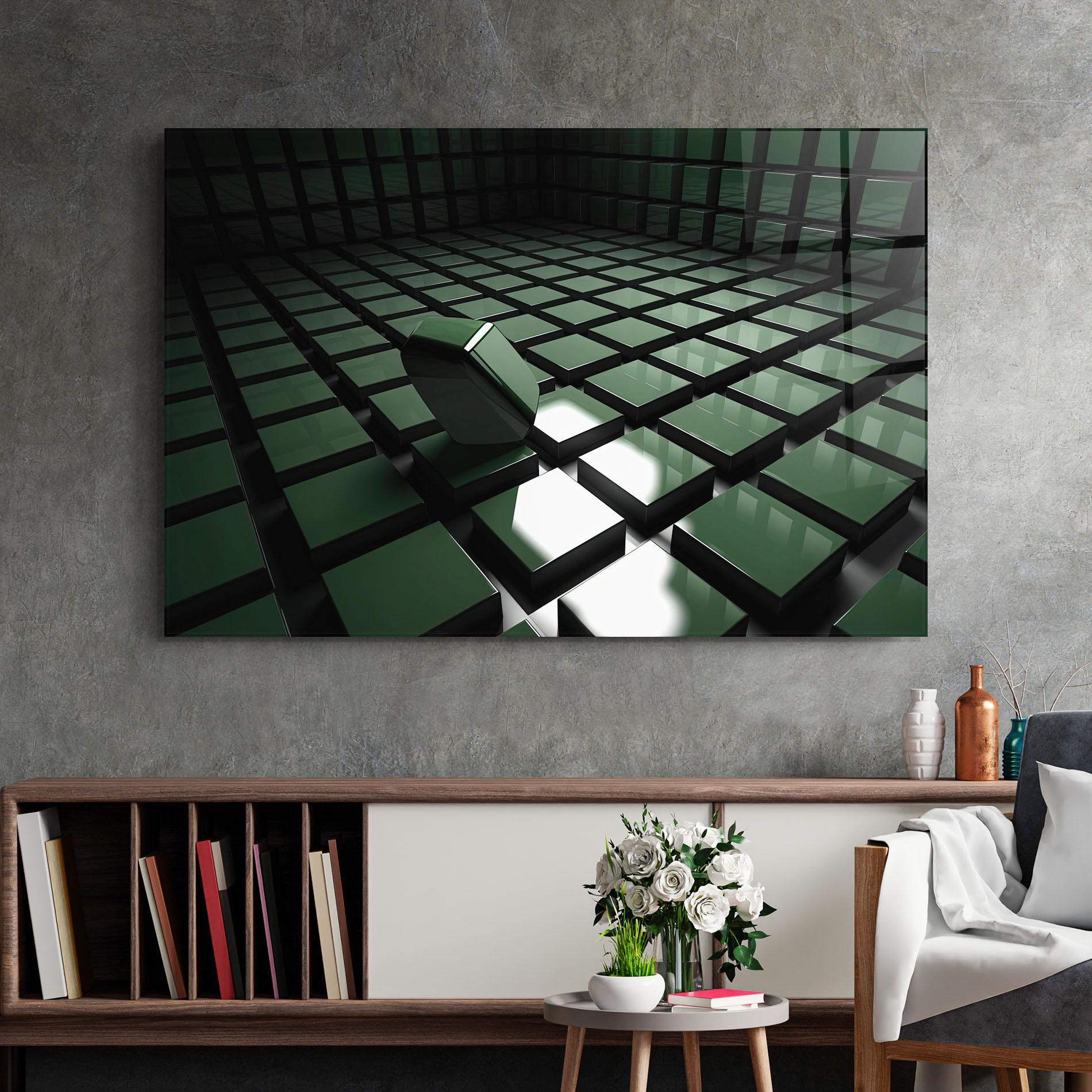 Üvegkép Green Shape Floating mockup 2