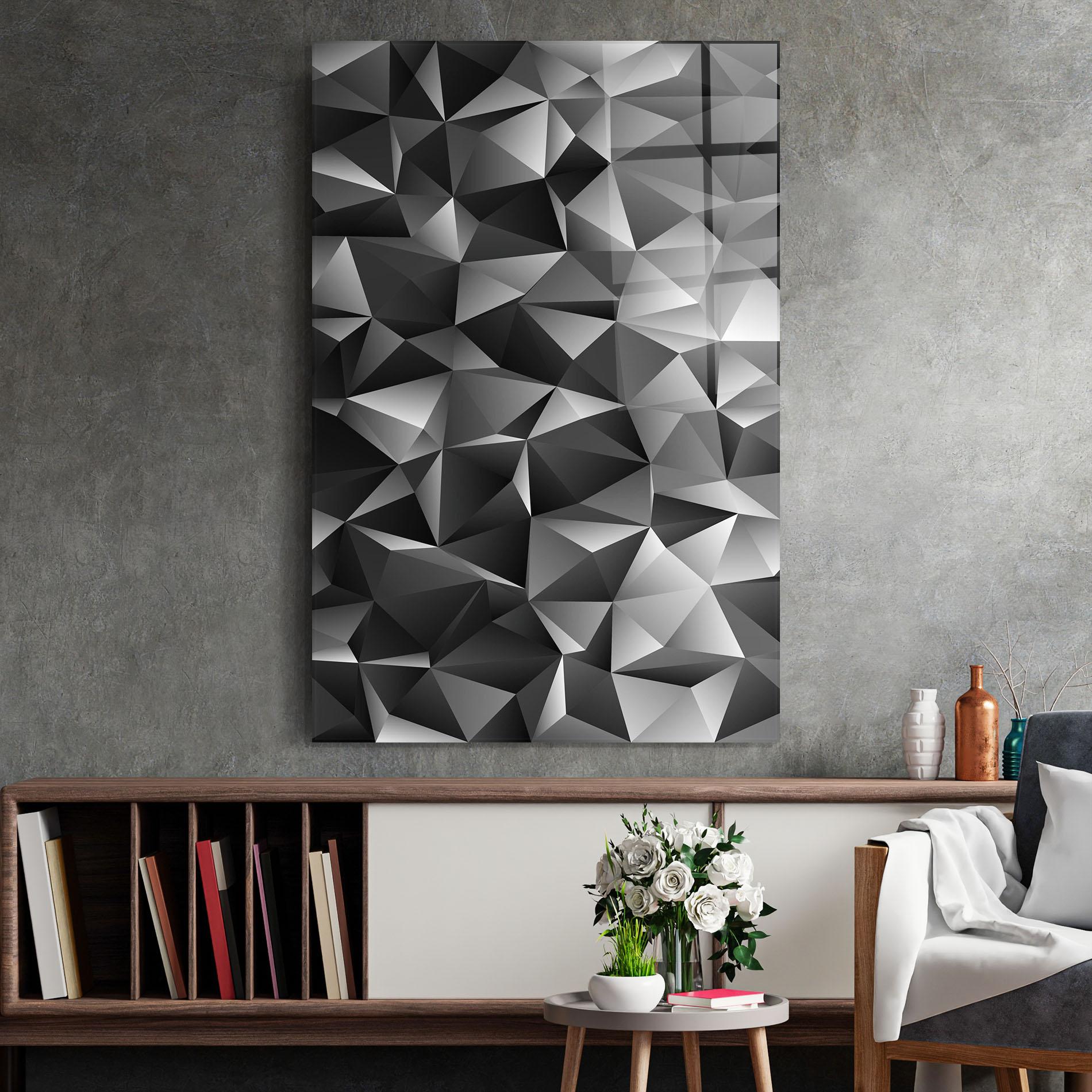 Üvegkép Black Triangle Pattern mockup 2