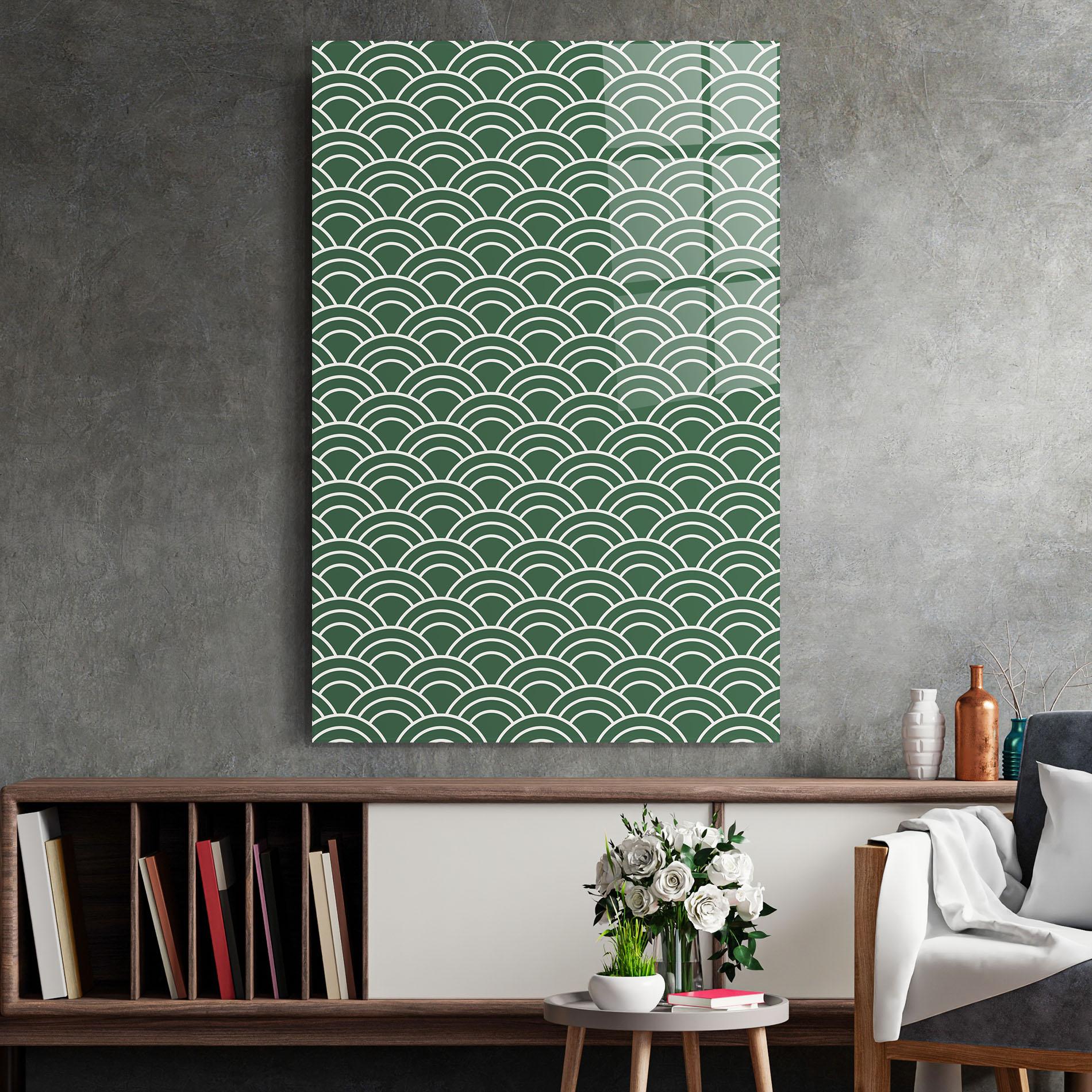 Üvegkép Green Semi Circle mockup 2