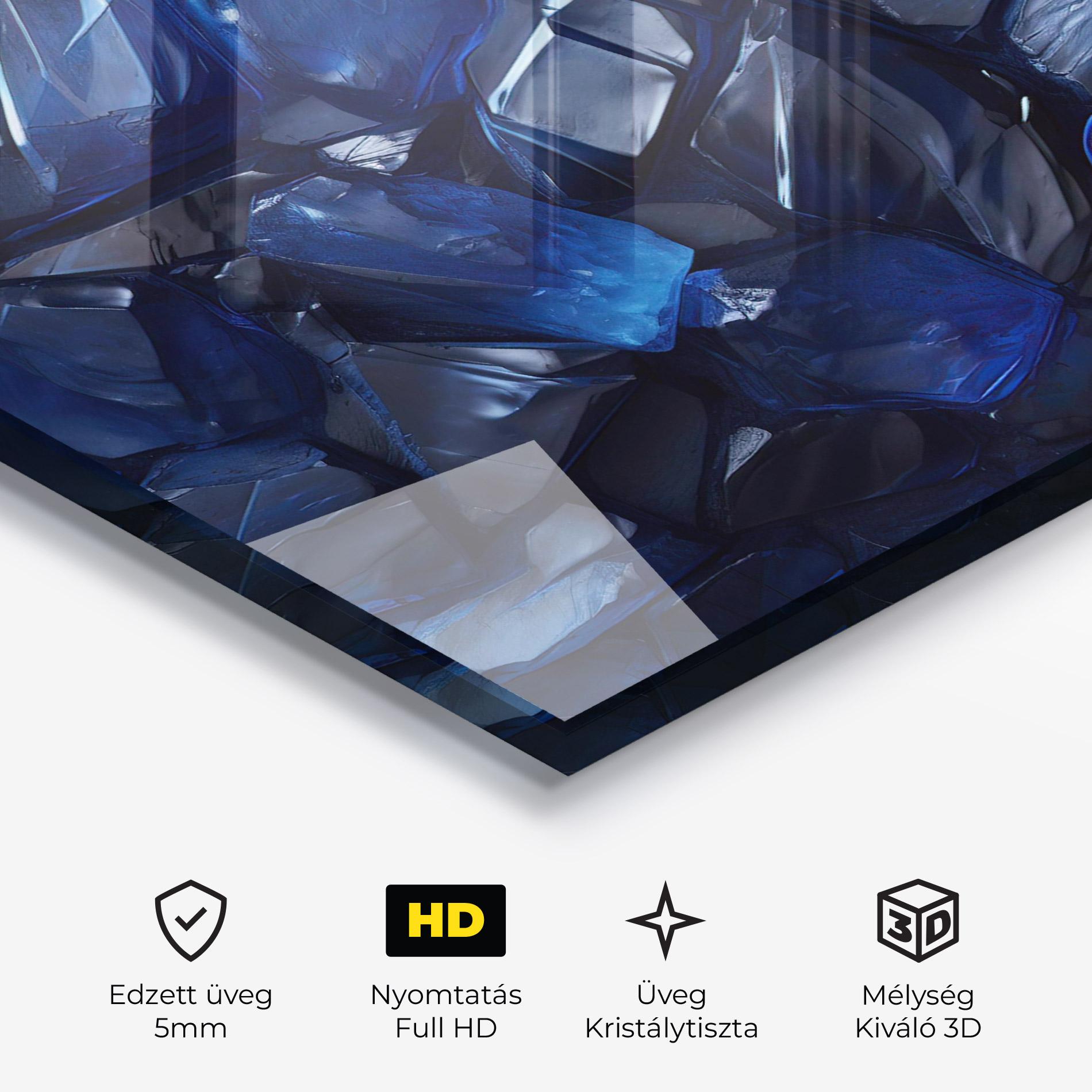 Üvegkép Blue Crystal Shape mockup 3