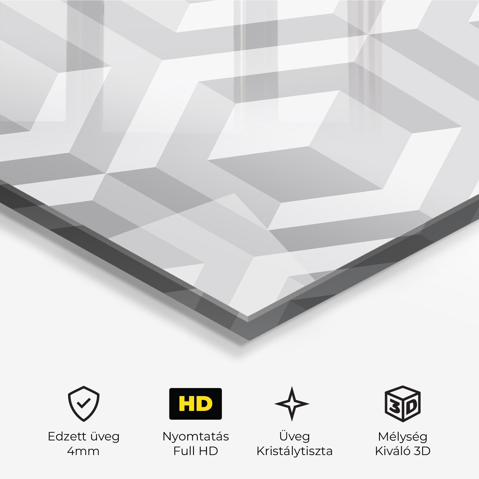 Üvegkép 3d Square mockup 3