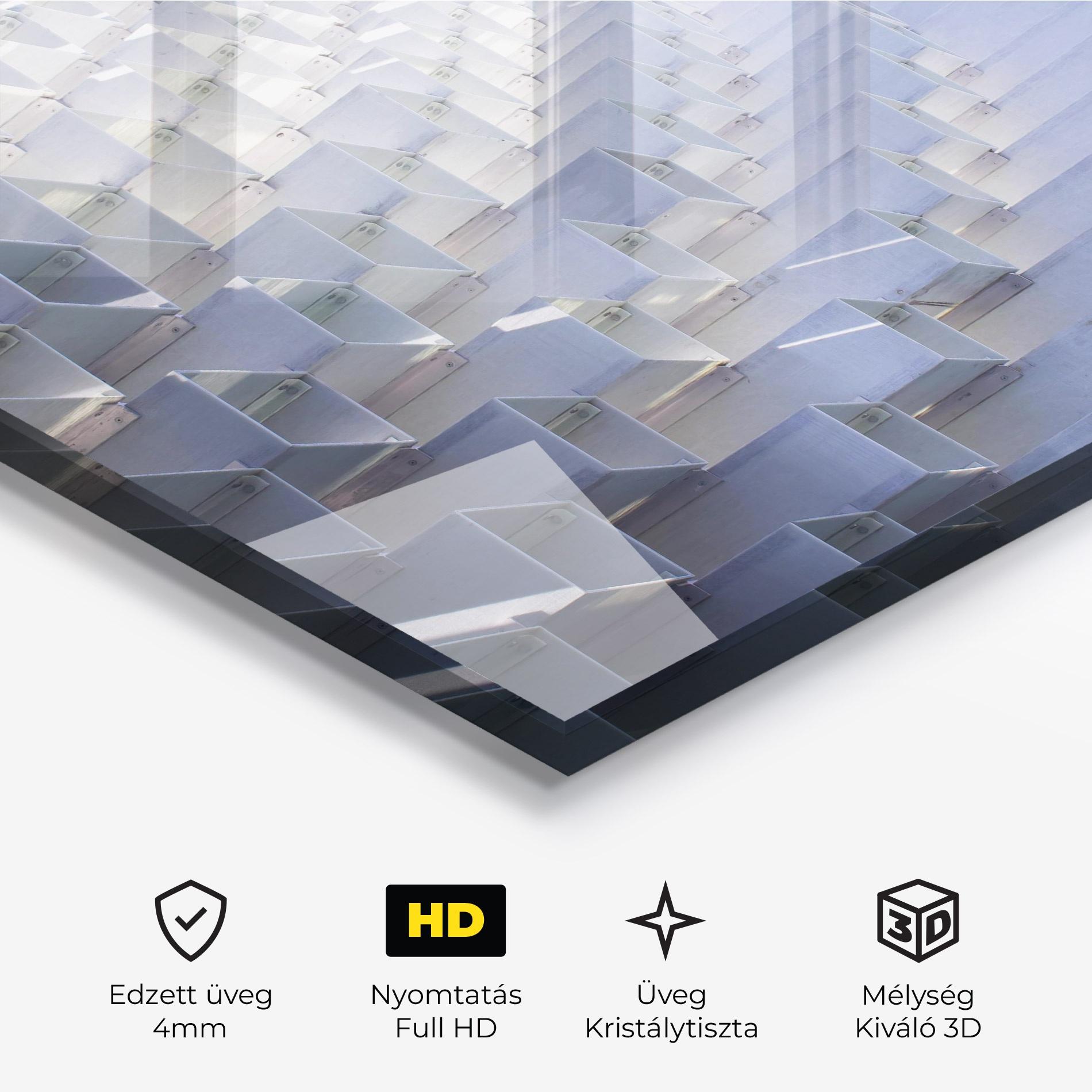 Üvegkép 3d White Square mockup 3