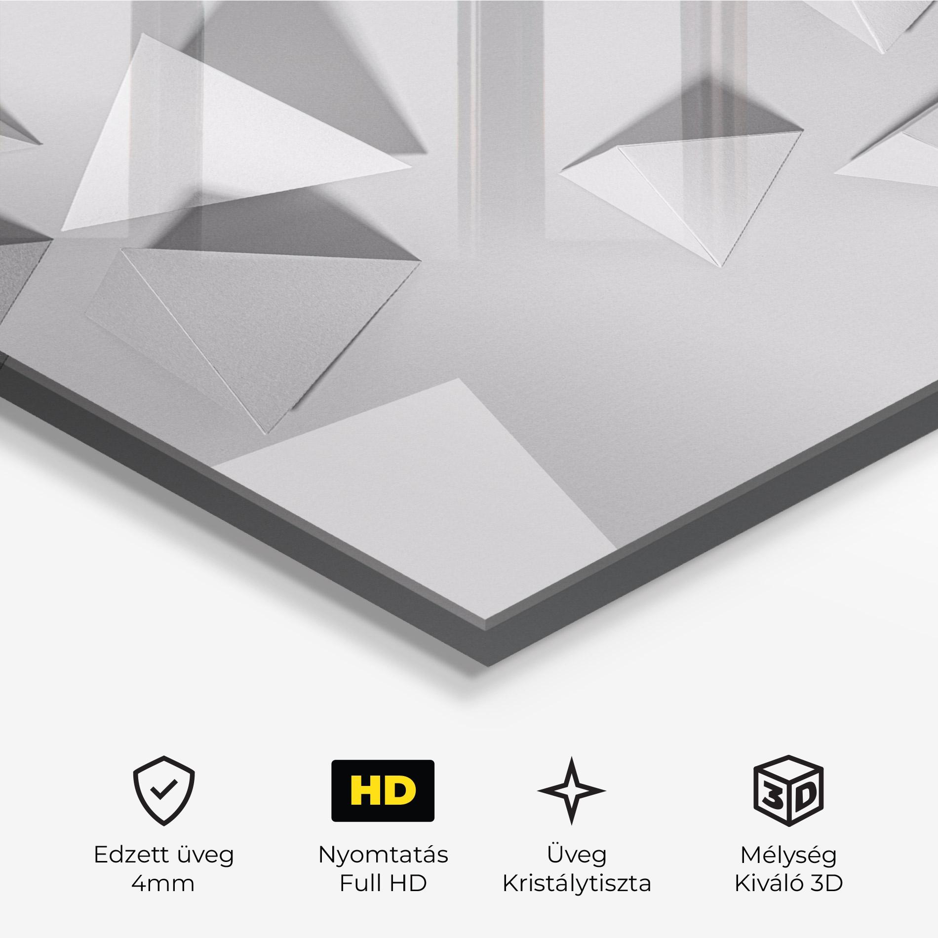 Üvegkép 3d White Triangle mockup 3