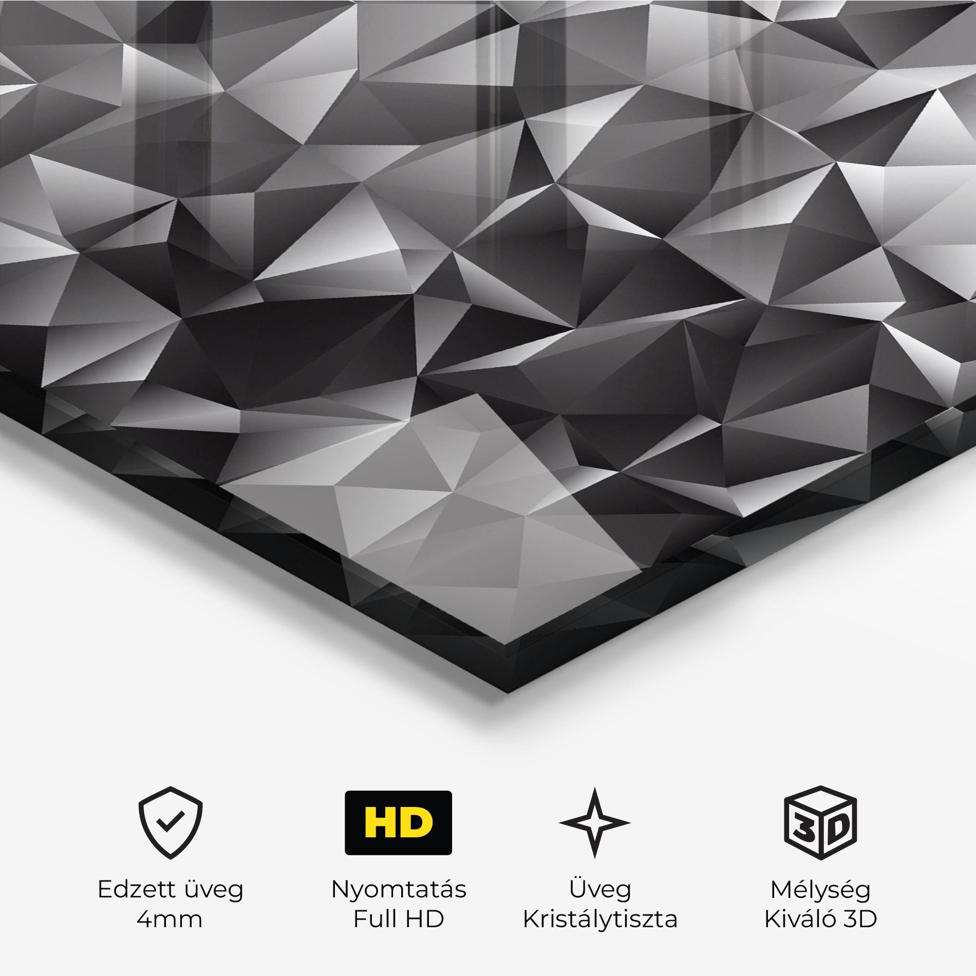 Üvegkép Black Triangle Pattern mockup 3