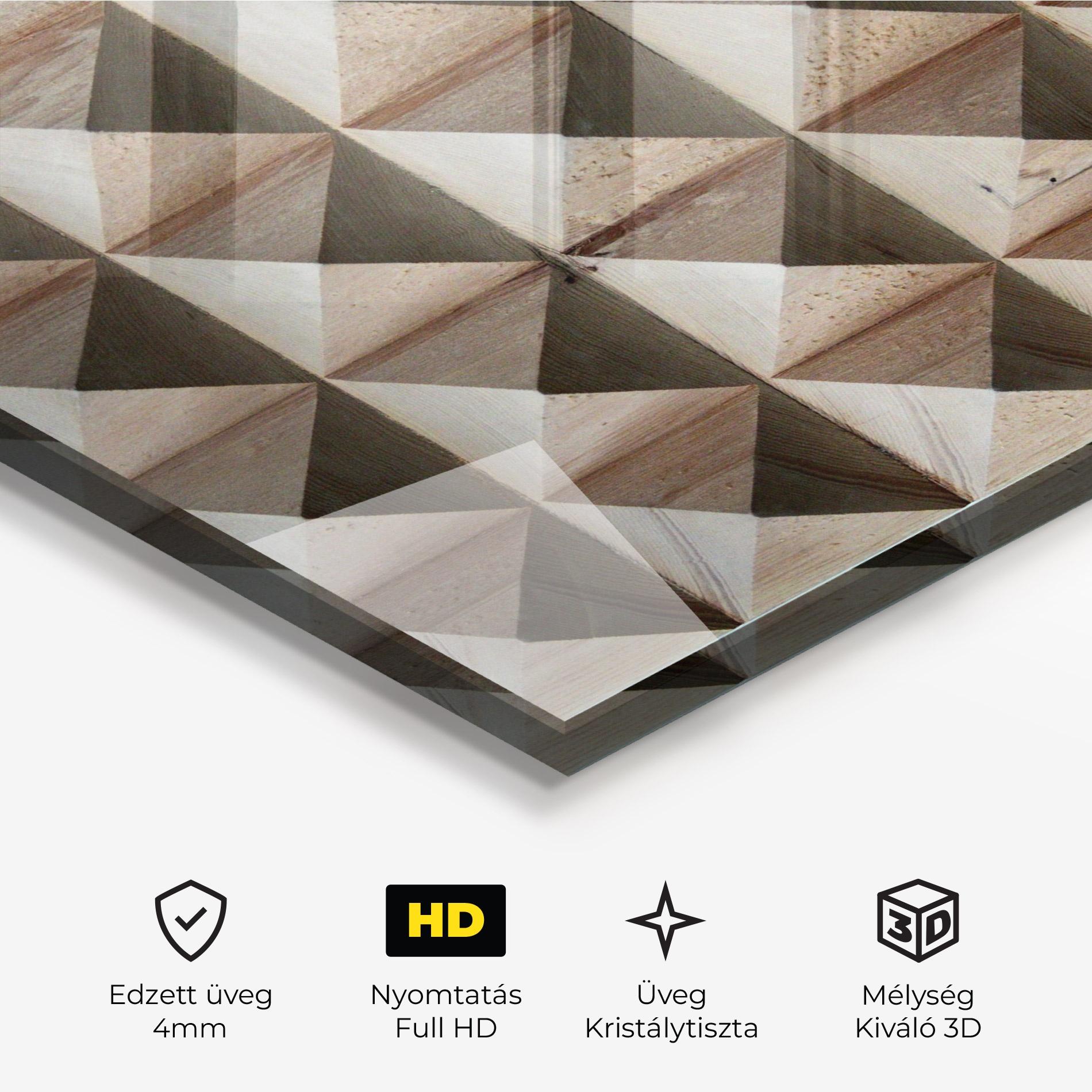 Üvegkép Cream Pyramid mockup 3