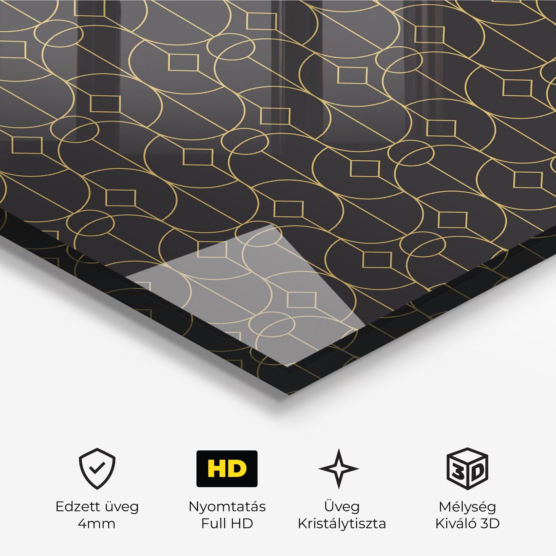 Üvegkép Gold Geometric mockup 3