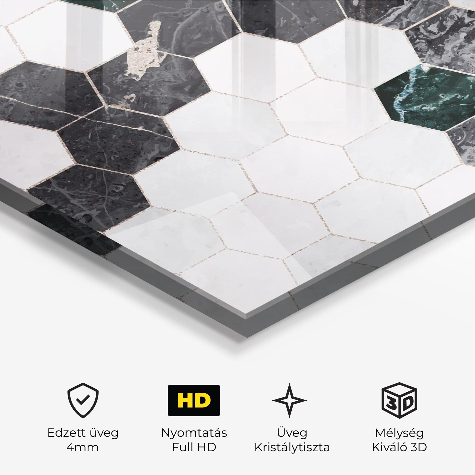 Üvegkép Green Hexagon mockup 3