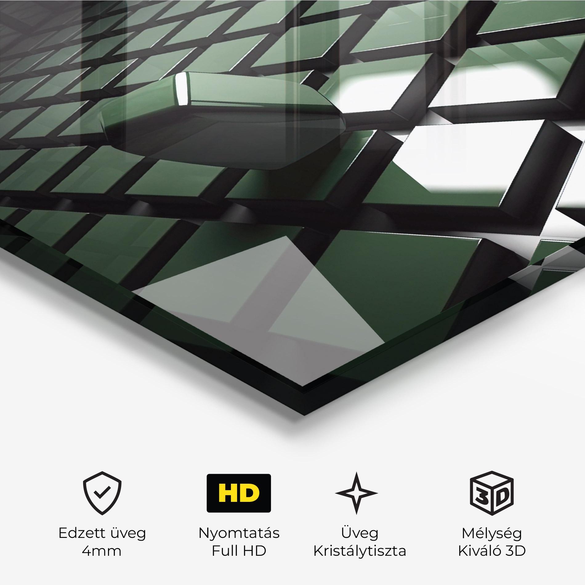 Üvegkép Green Shape Floating mockup 3