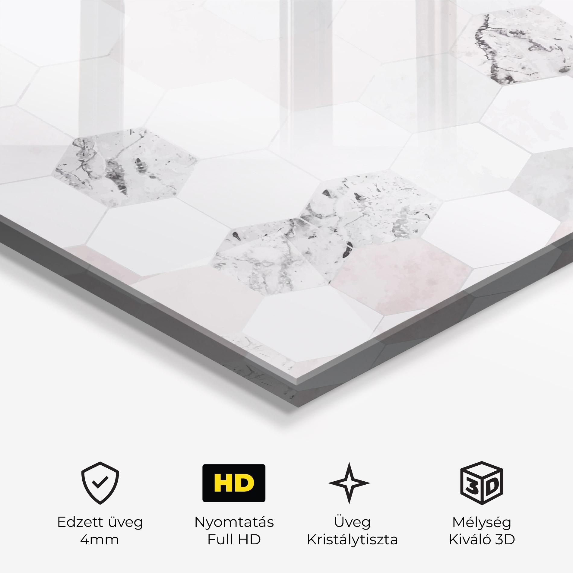 Üvegkép Pink Hexa Pattern mockup 3