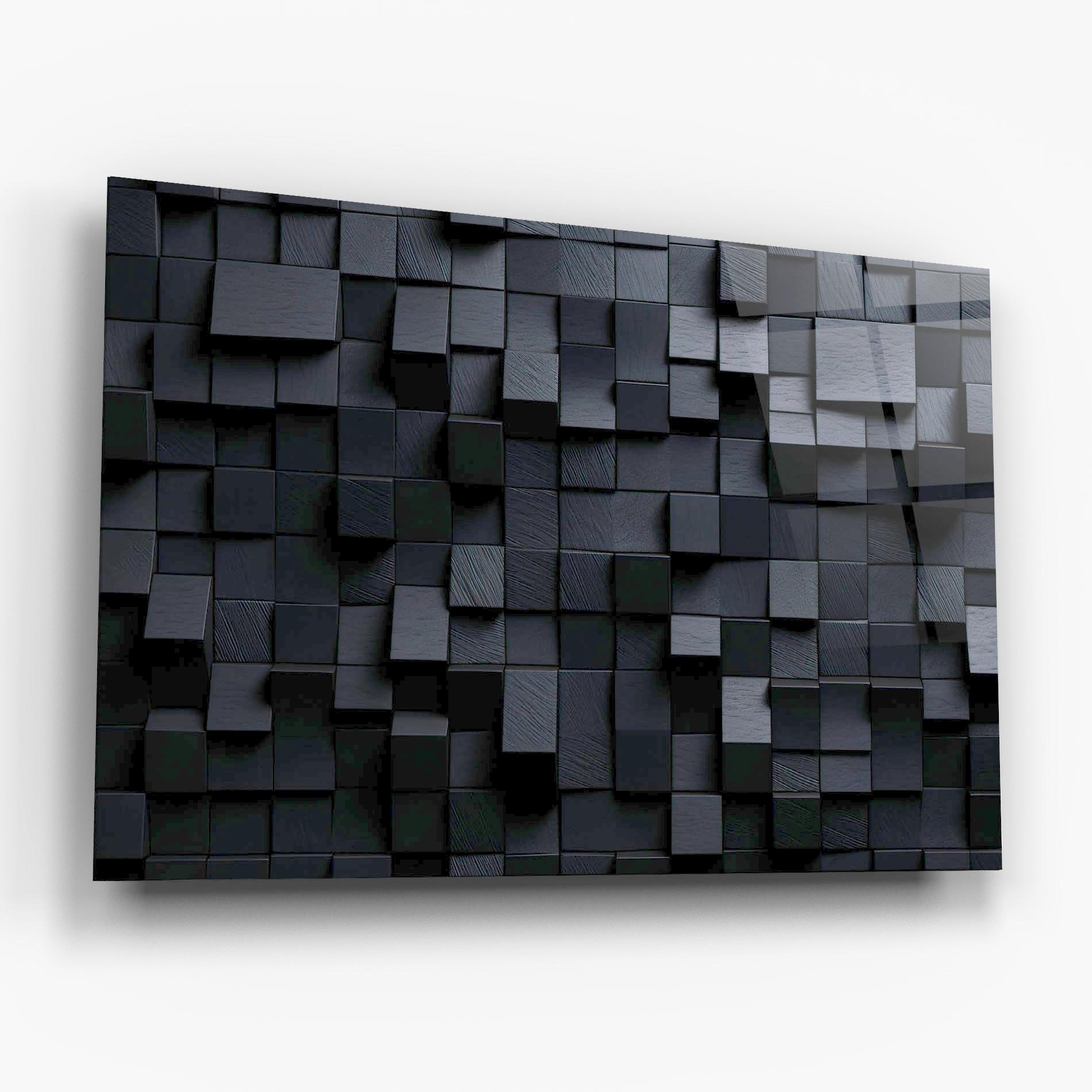 Üvegkép Black Square Pattern mockup 6