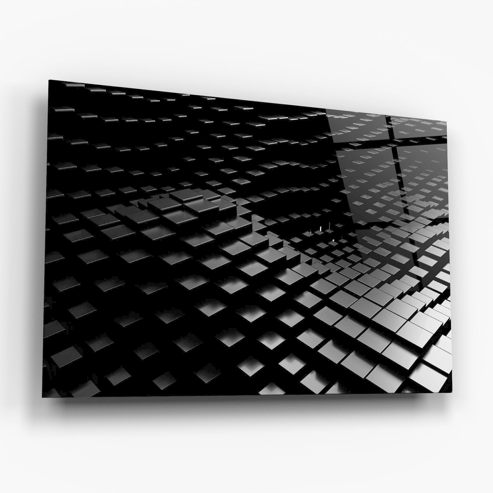 Üvegkép Black Square Wave mockup 6