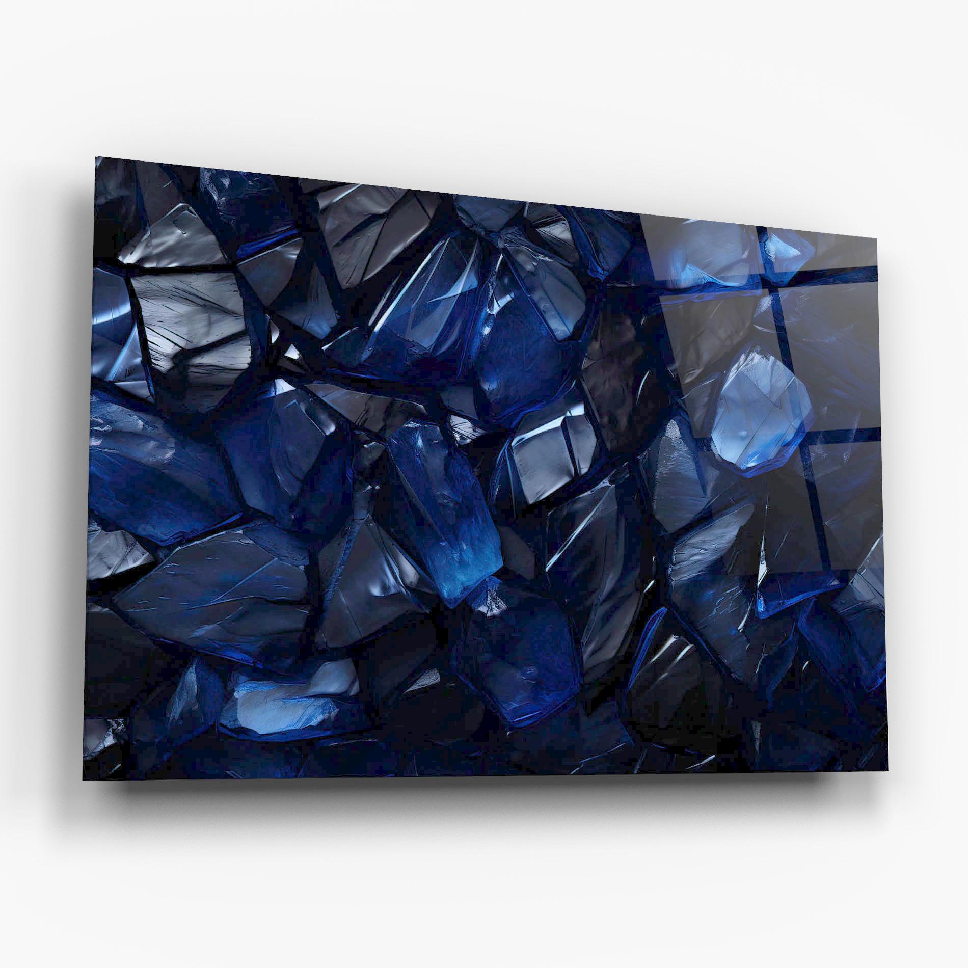 Üvegkép Blue Crystal Shape mockup 6