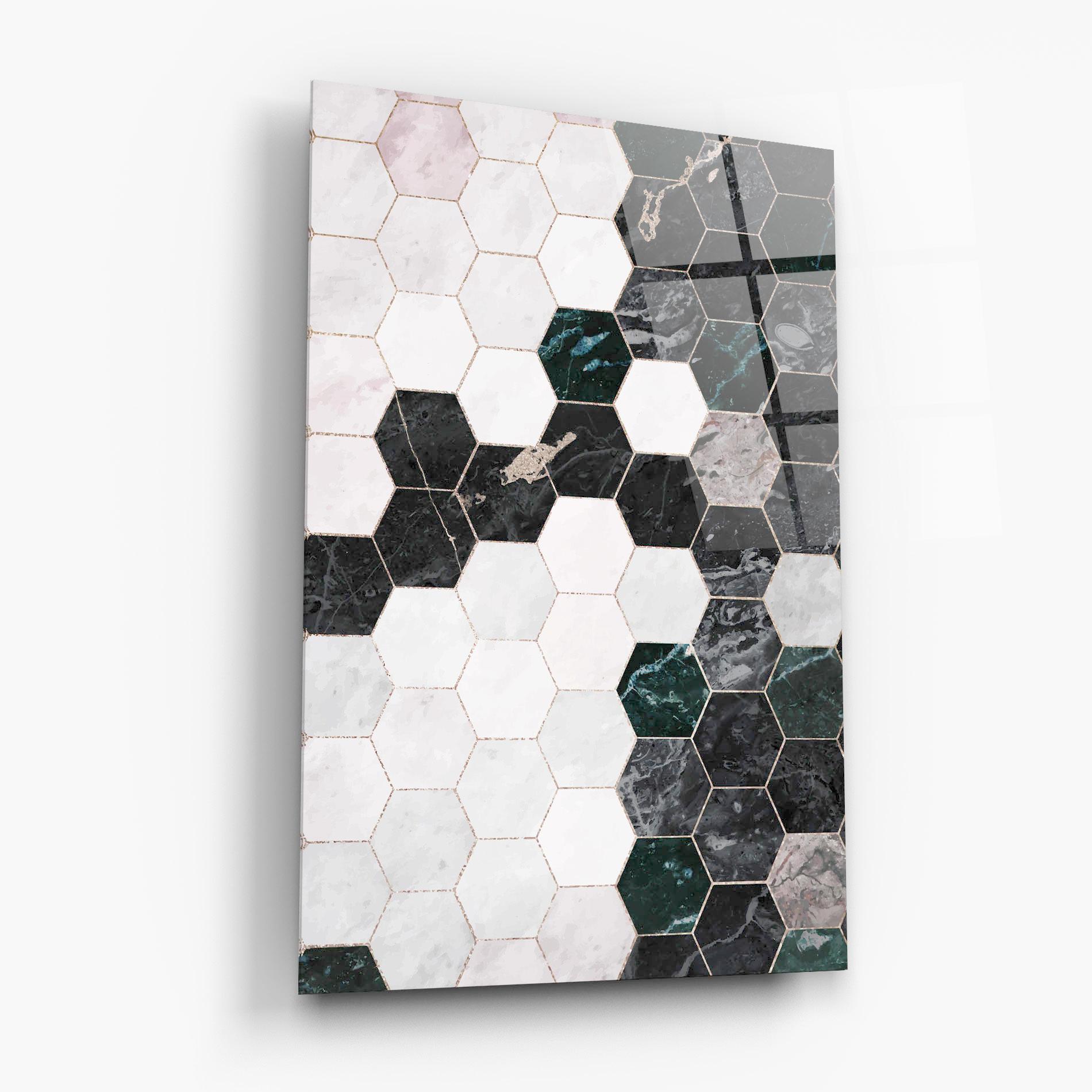 Üvegkép Green Hexagon mockup 6