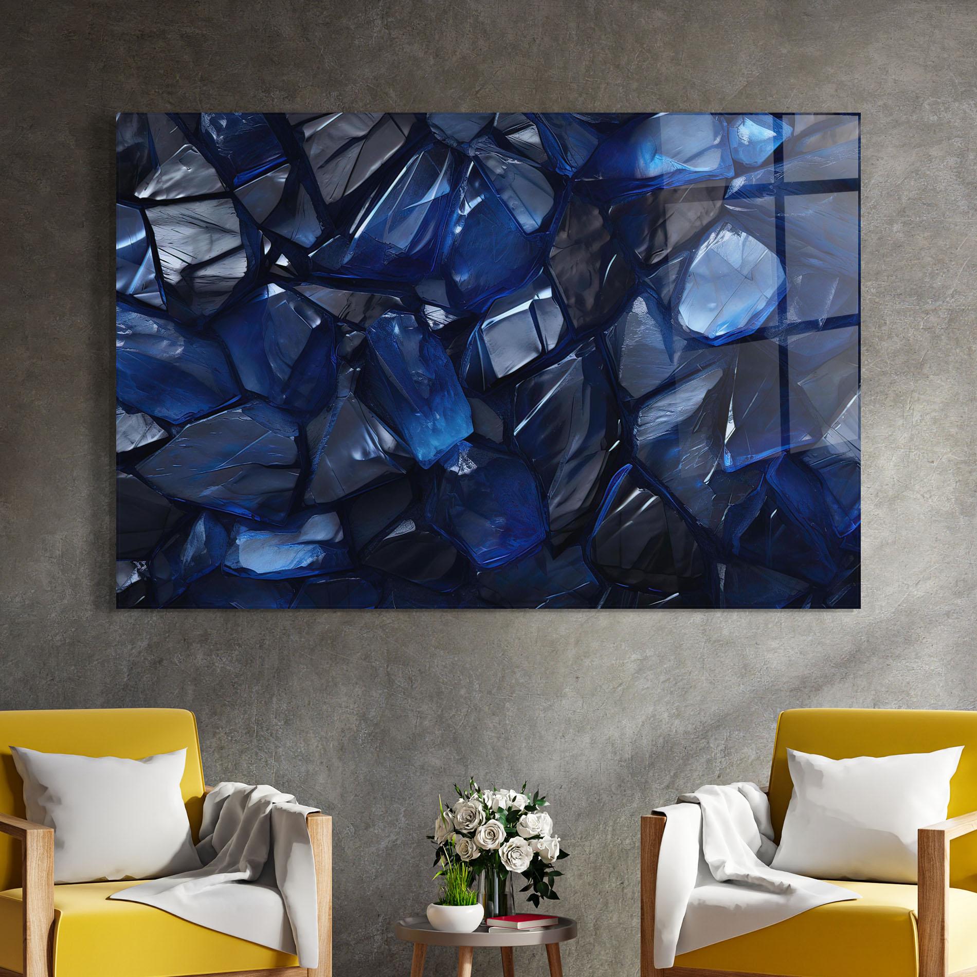 Üvegkép Blue Crystal Shape mockup 4