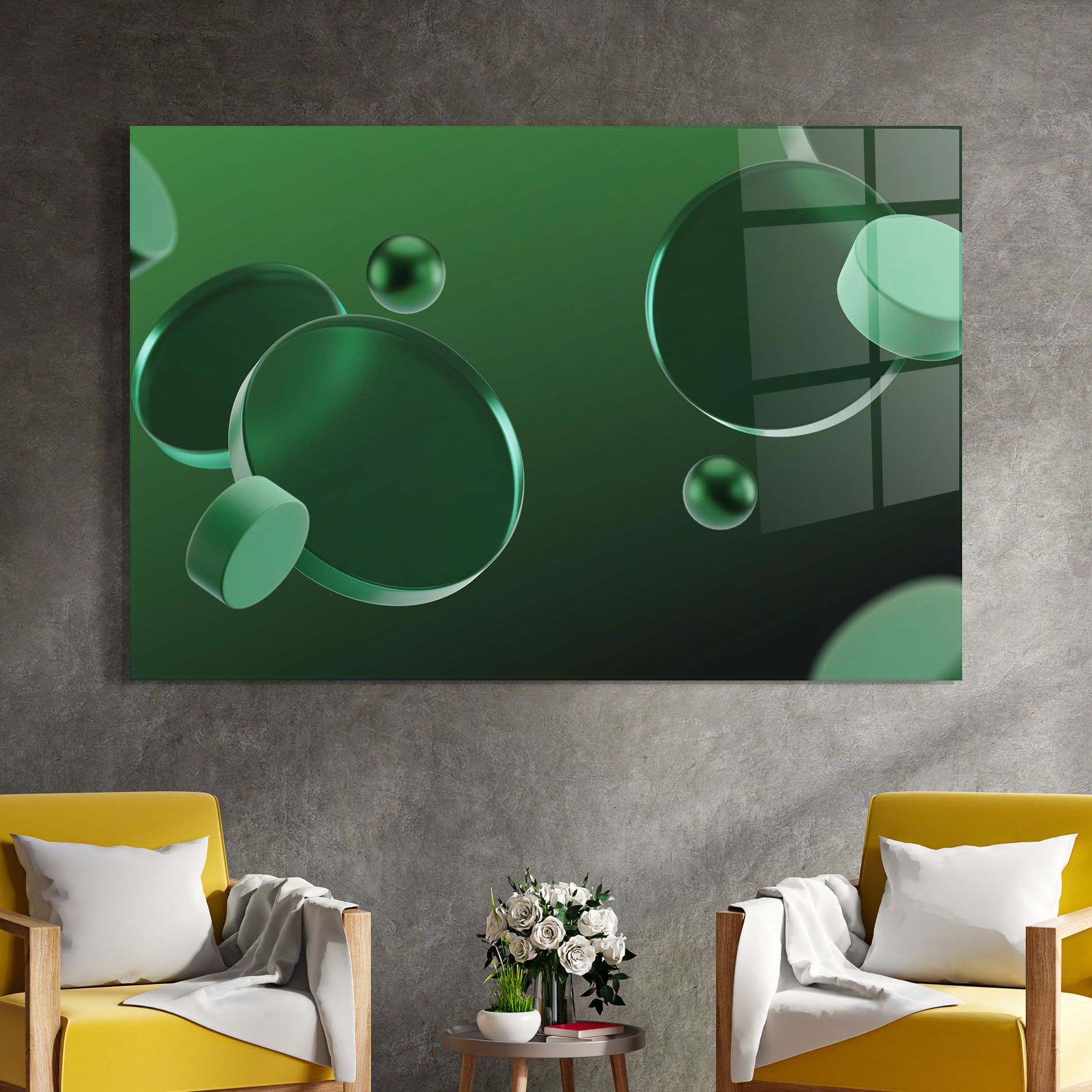Green Circle Floating mockup 4