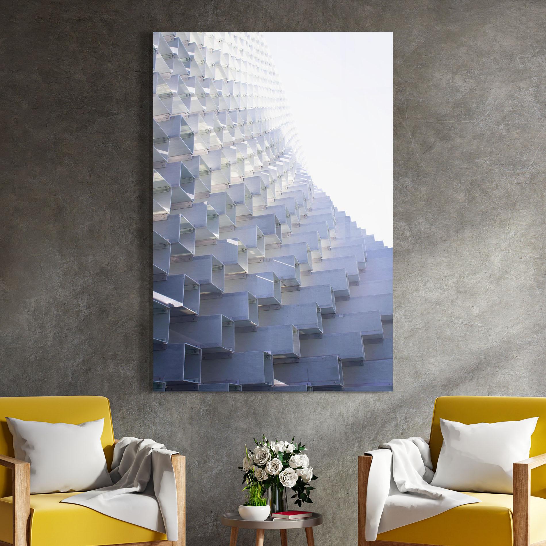 Üvegkép 3d White Square mockup 4