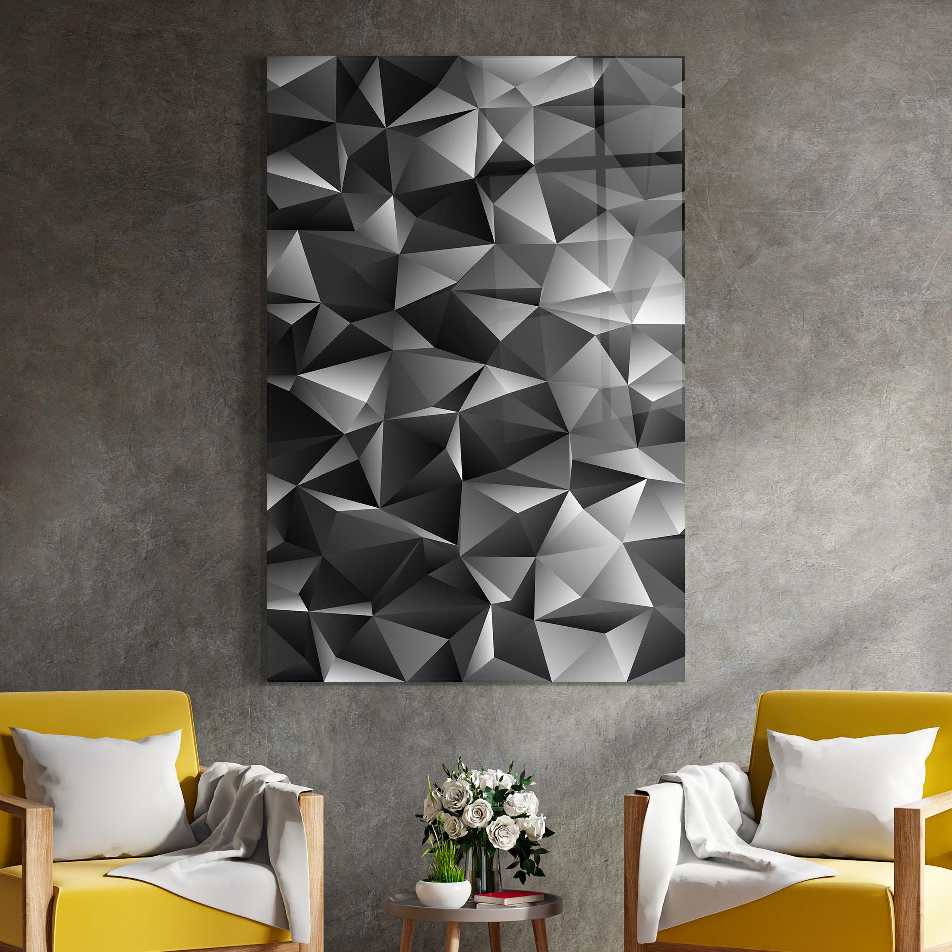 Üvegkép Black Triangle Pattern mockup 4