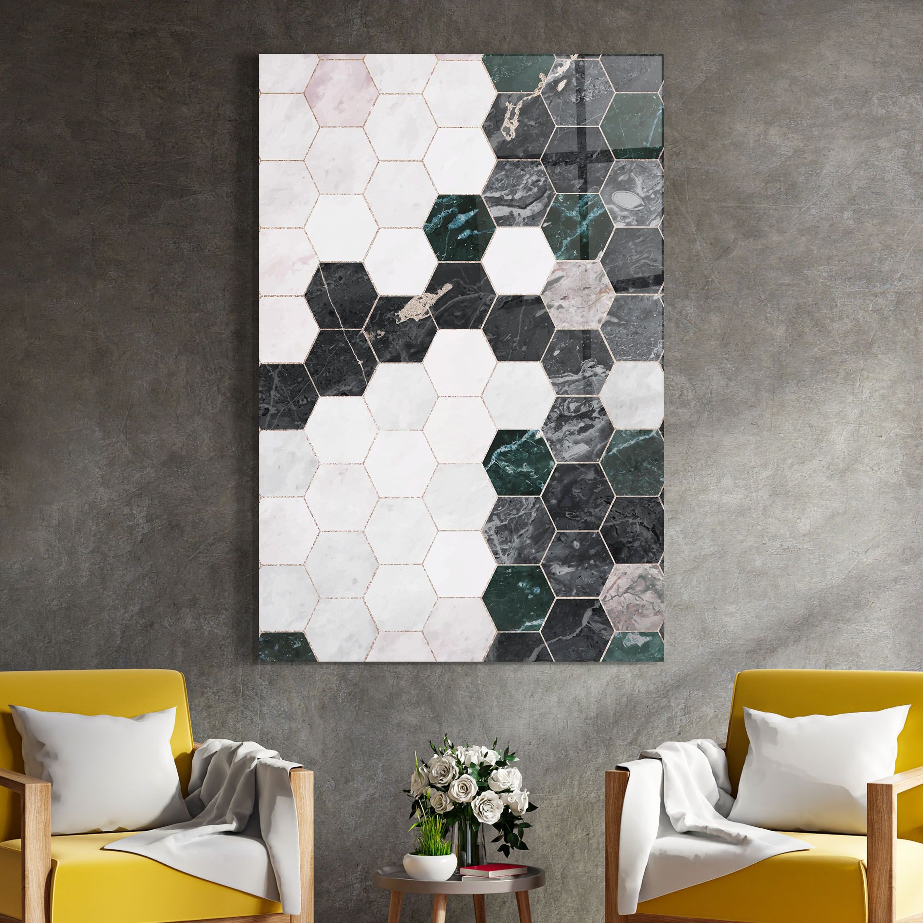 Green Hexagon mockup 4