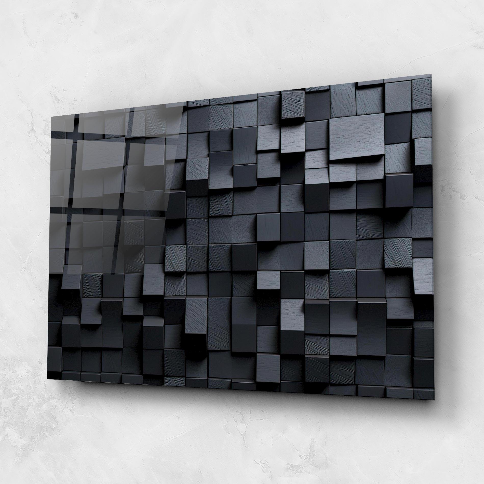 Üvegkép Black Square Pattern mockup 1