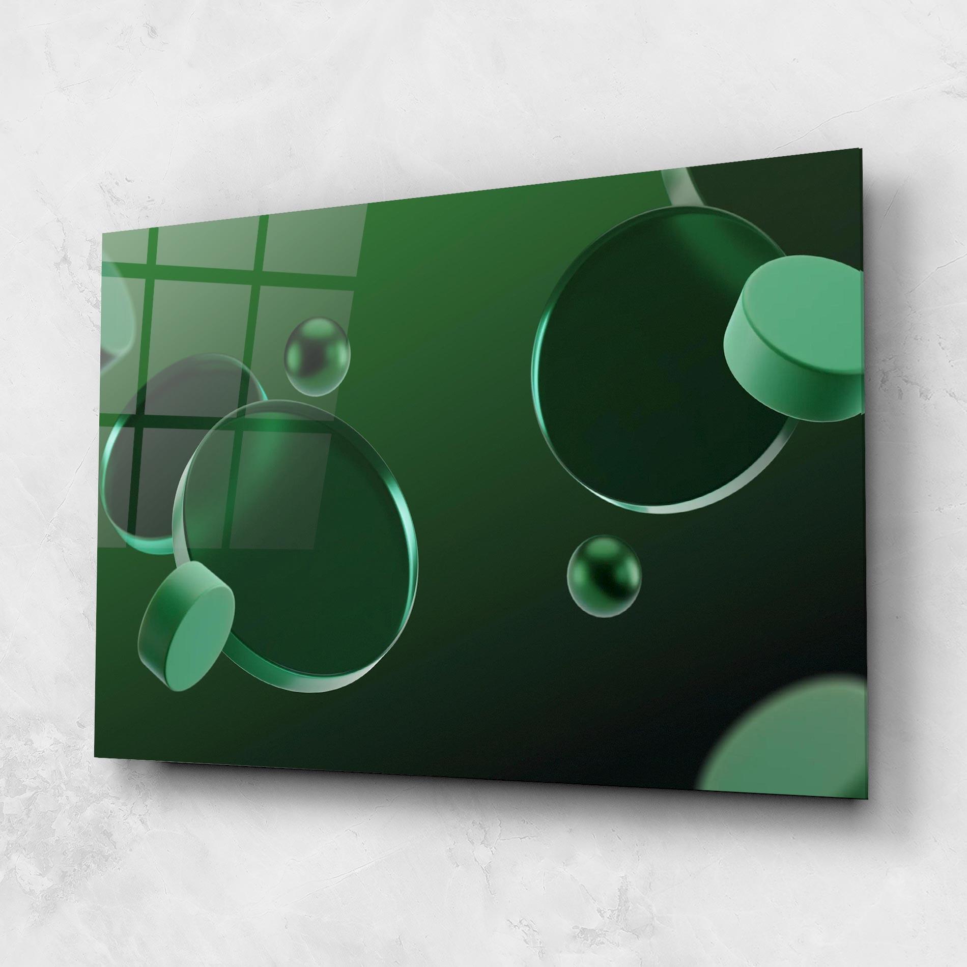 Üvegkép Green Circle Floating mockup 1