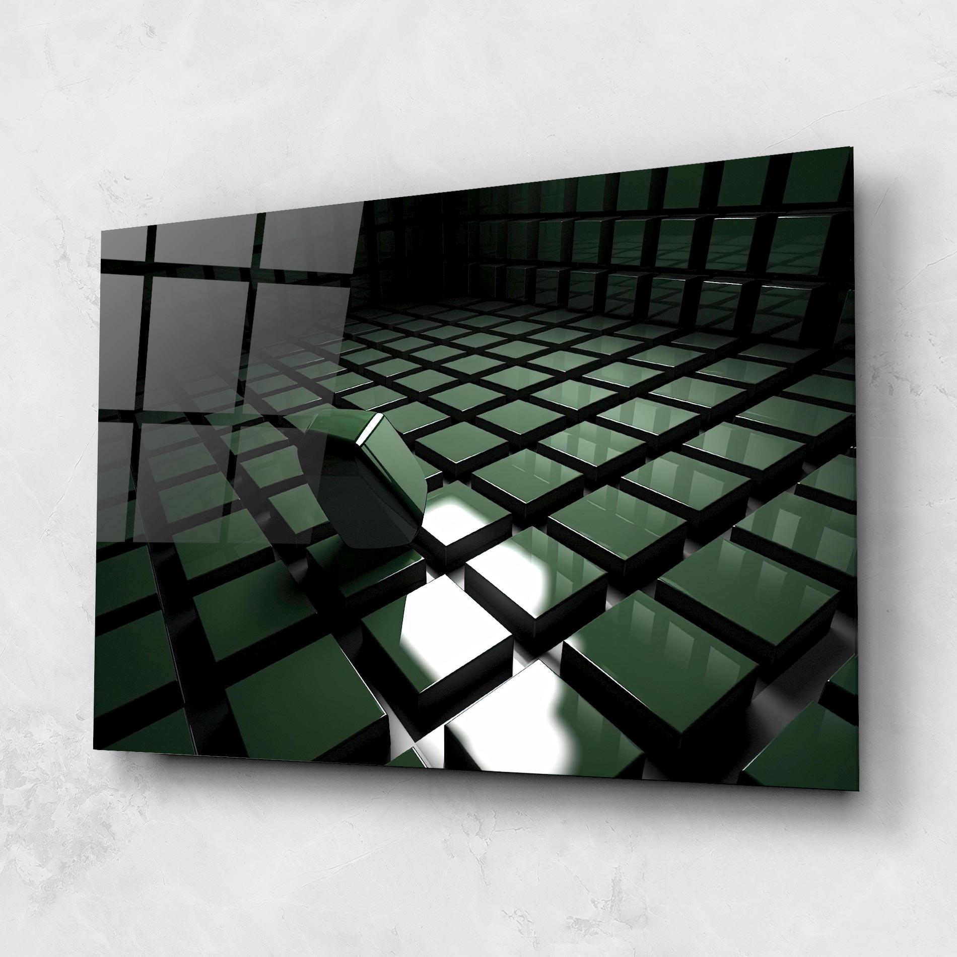 Üvegkép Green Shape Floating mockup 1