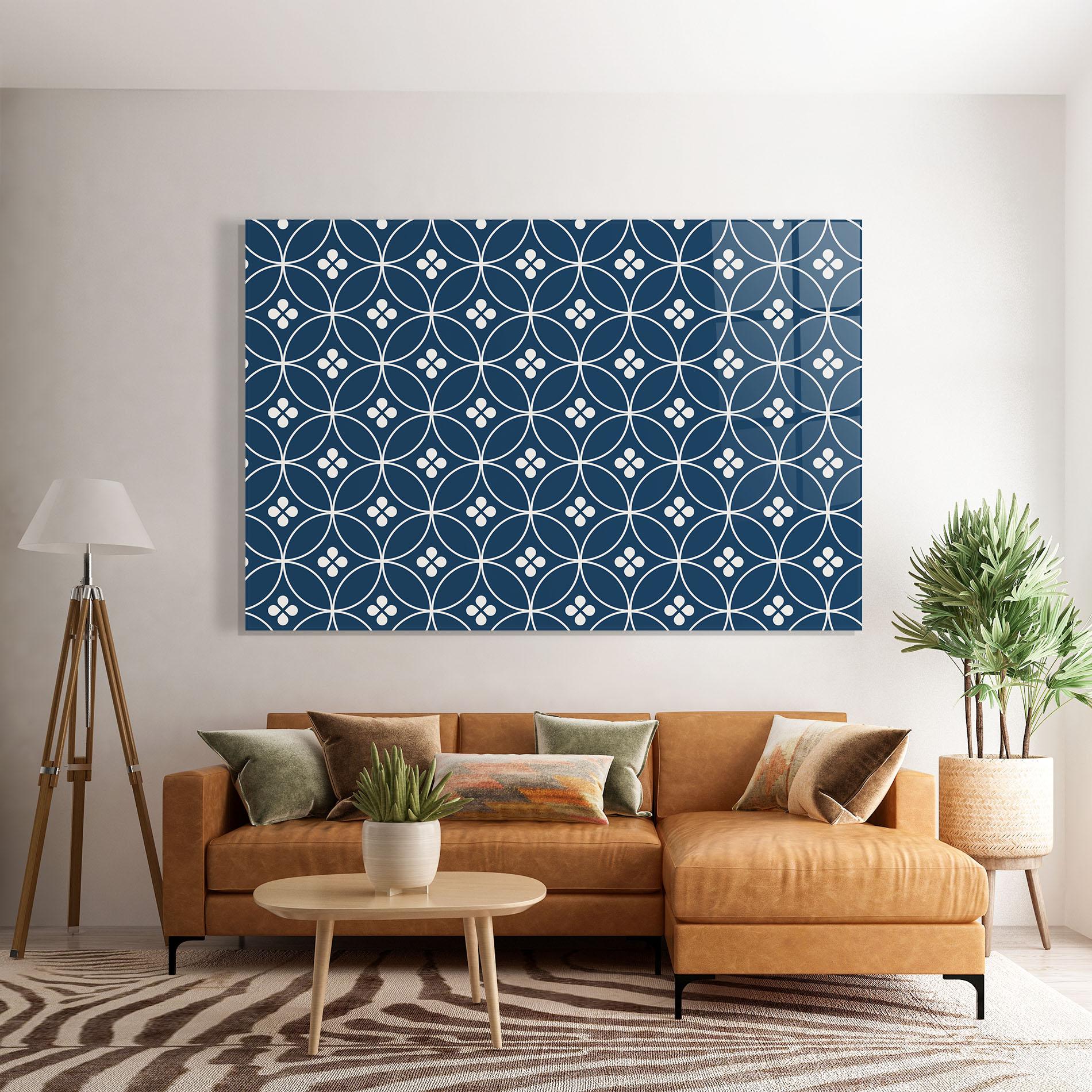 Üvegkép Blue Circle mockup 7