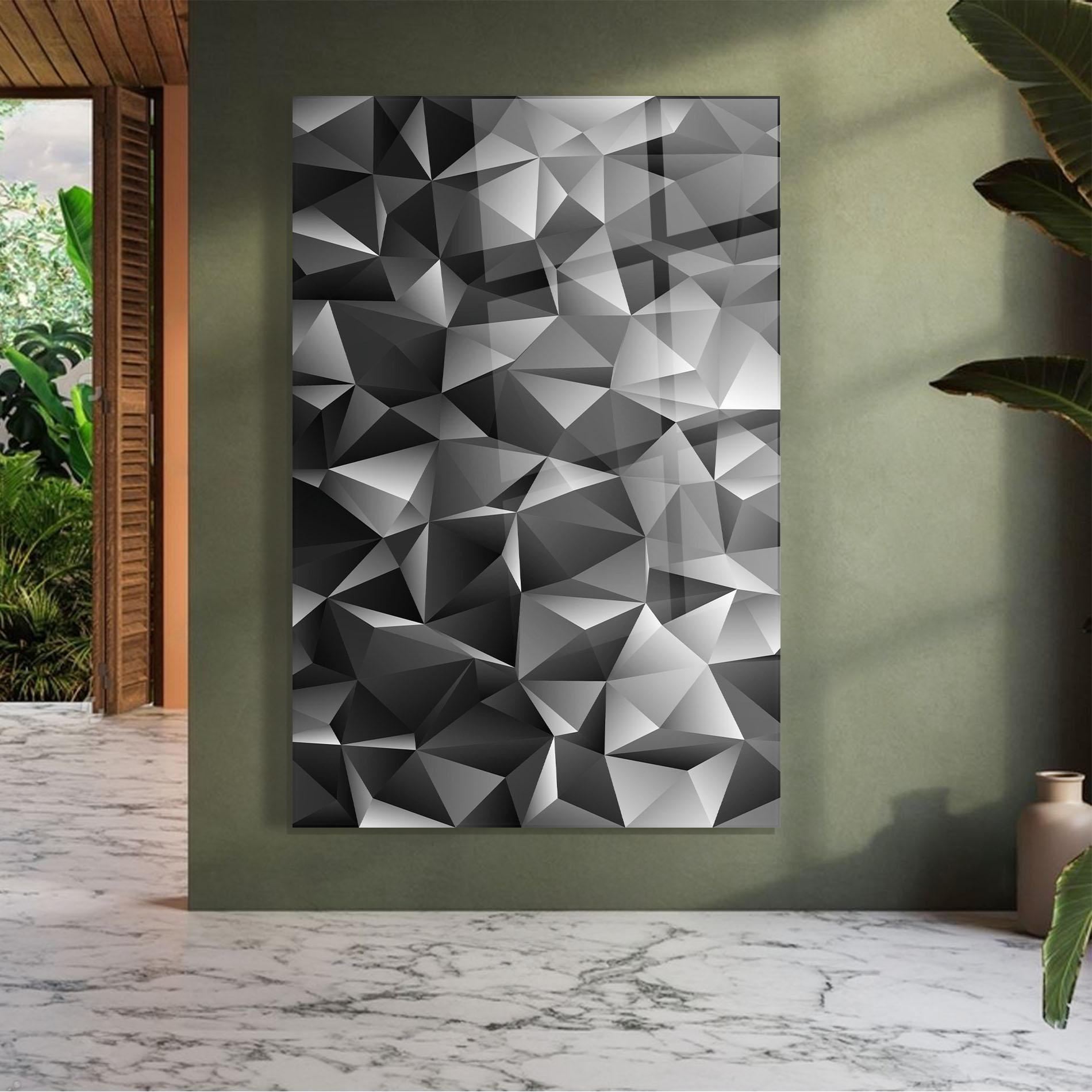 Üvegkép Black Triangle Pattern mockup 7