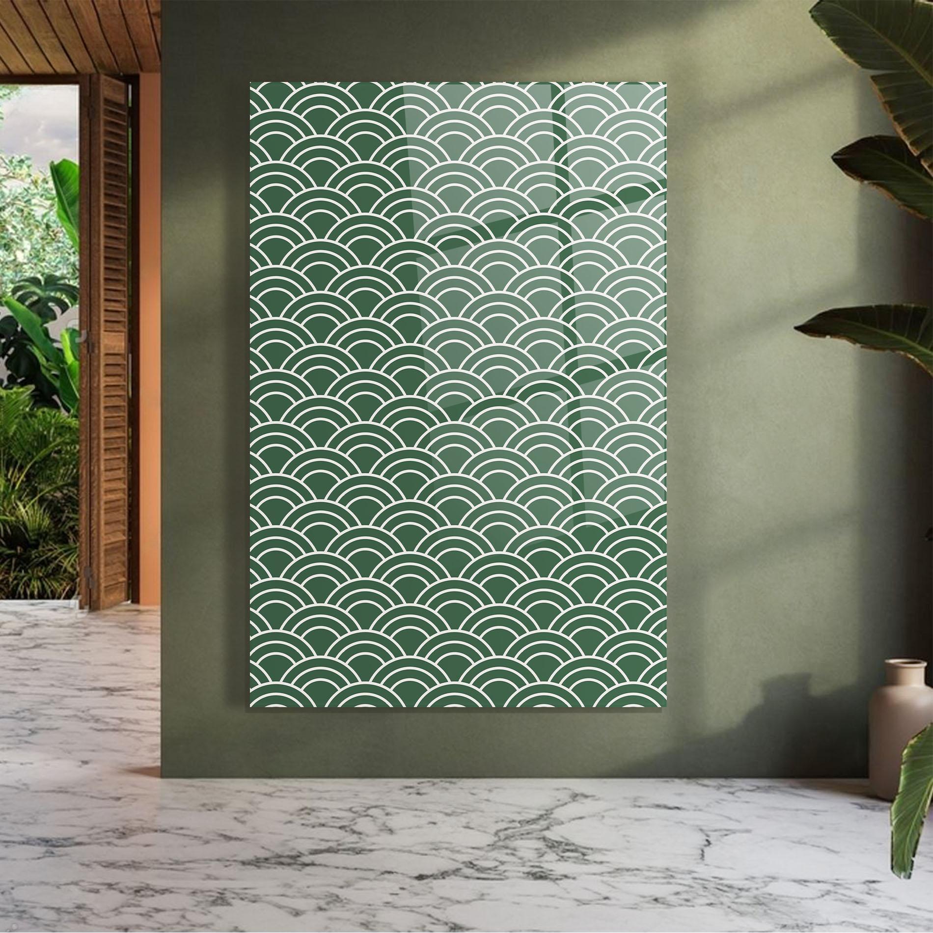 Üvegkép Green Semi Circle mockup 7