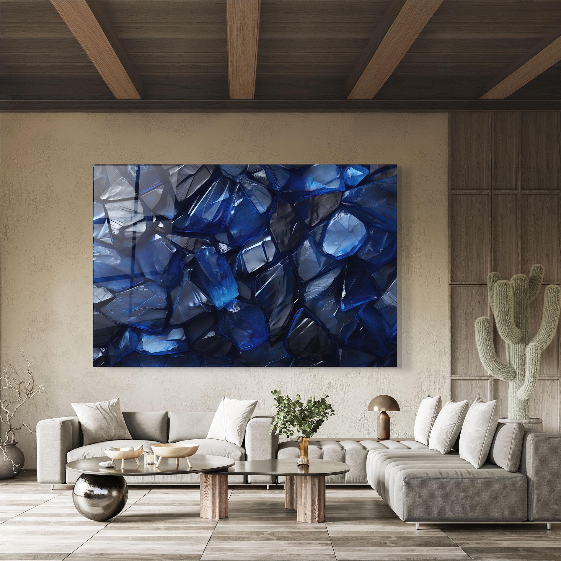 Üvegkép Blue Crystal Shape mockup 8