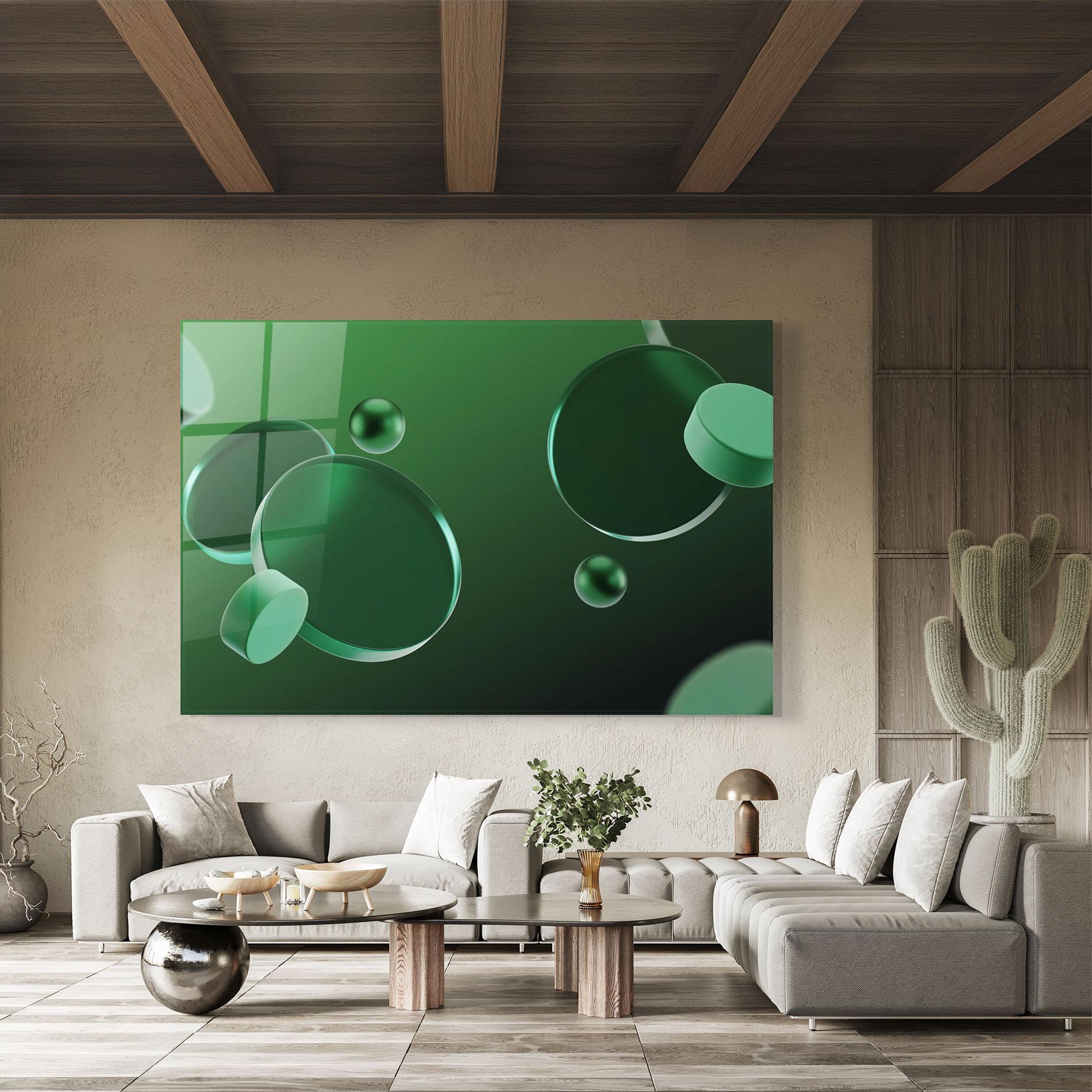 Üvegkép Green Circle Floating mockup 8