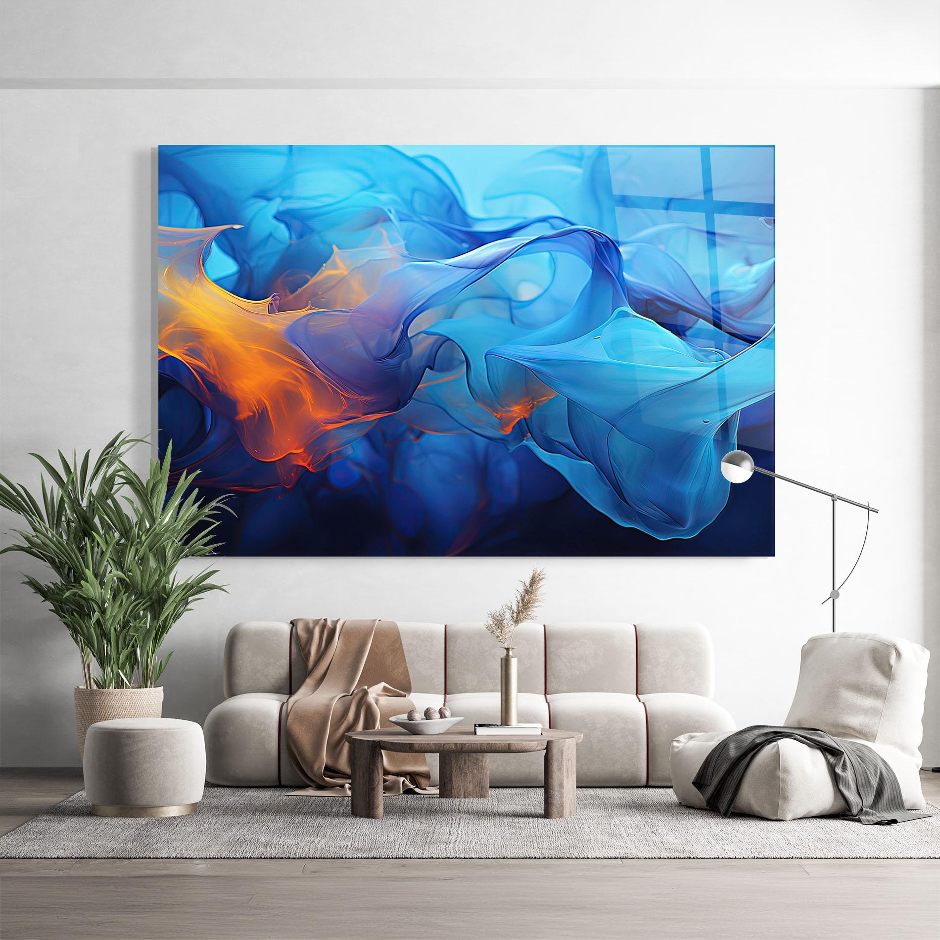 Üvegkép Blue Orange Floating mockup 9