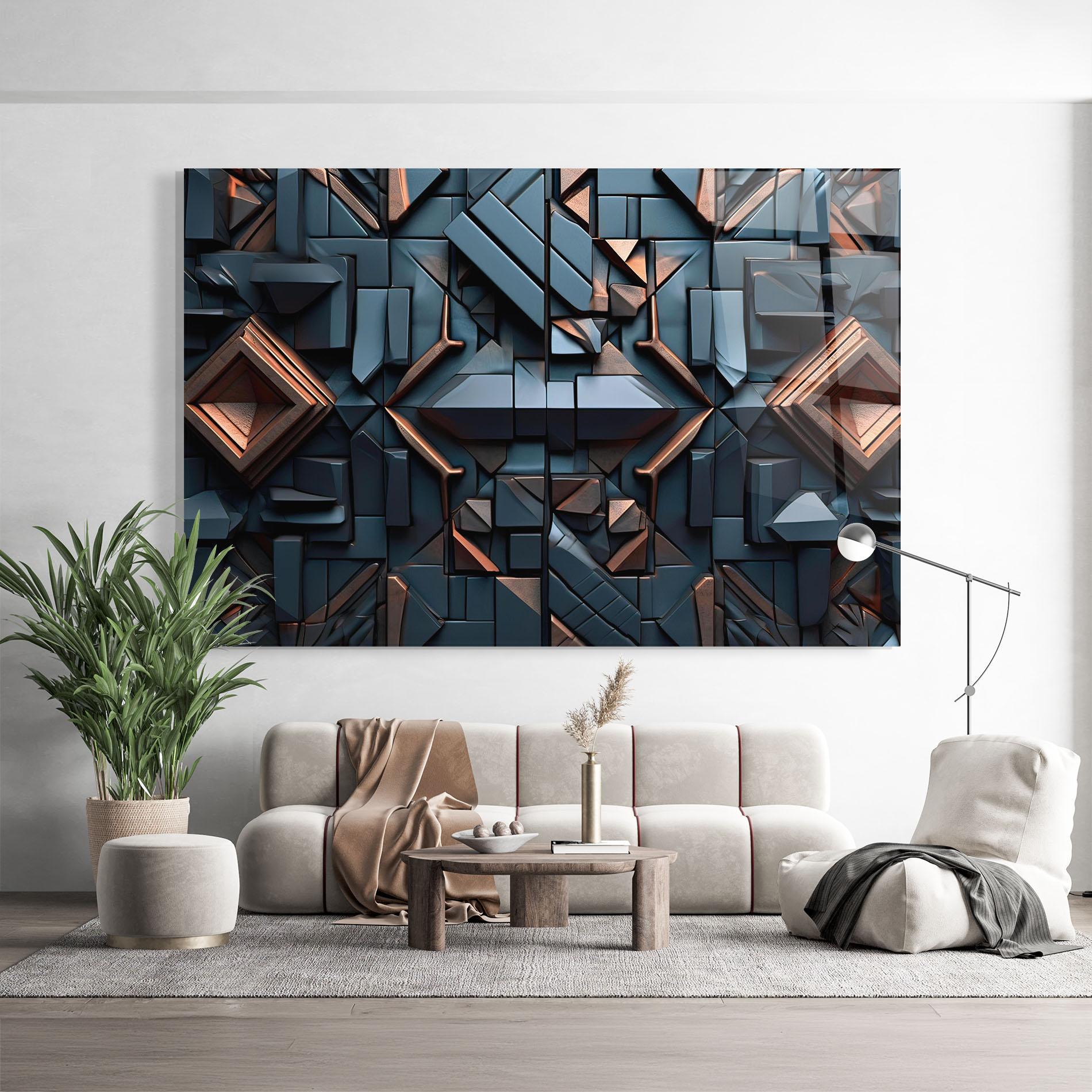 Üvegkép Orange Rhombus mockup 9