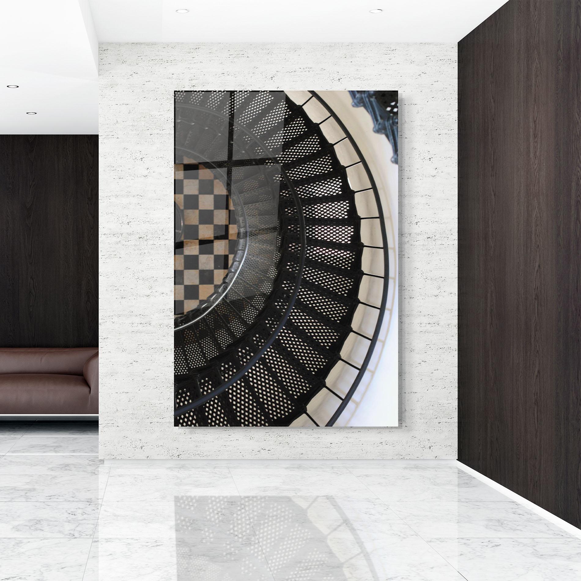 Üvegkép Beautiful Black Stairs mockup 9