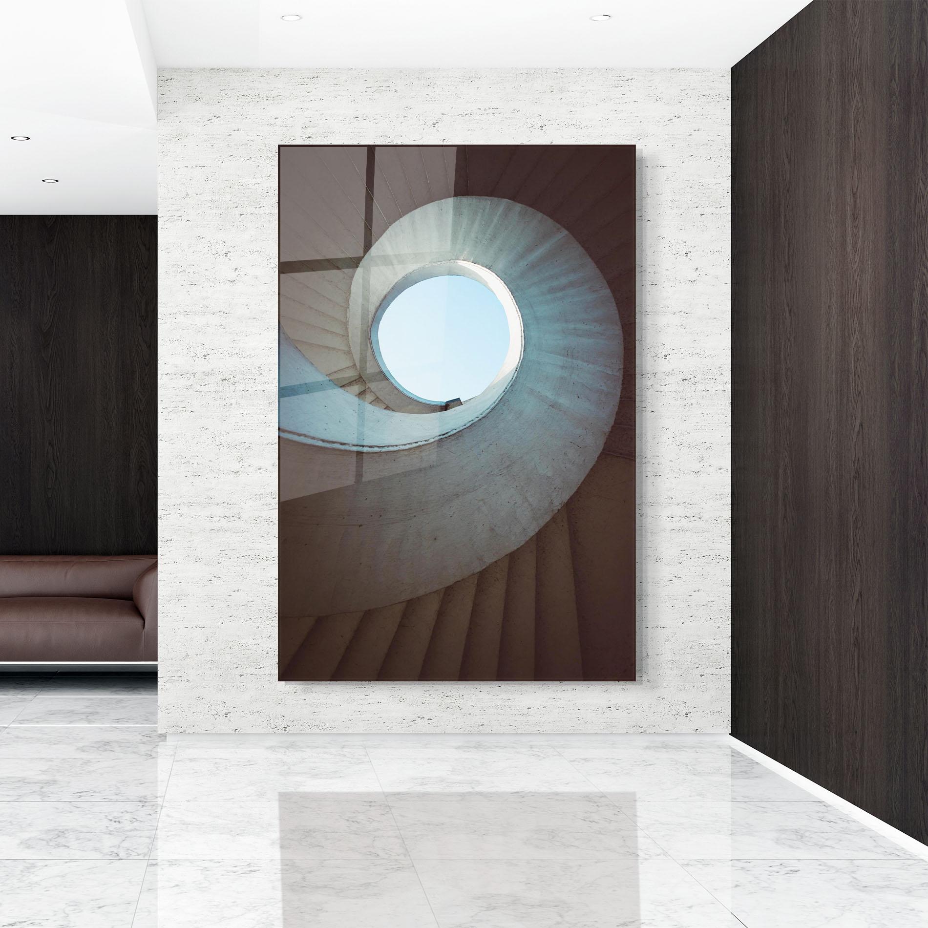 Üvegkép Spiral Cream Stairs mockup 9