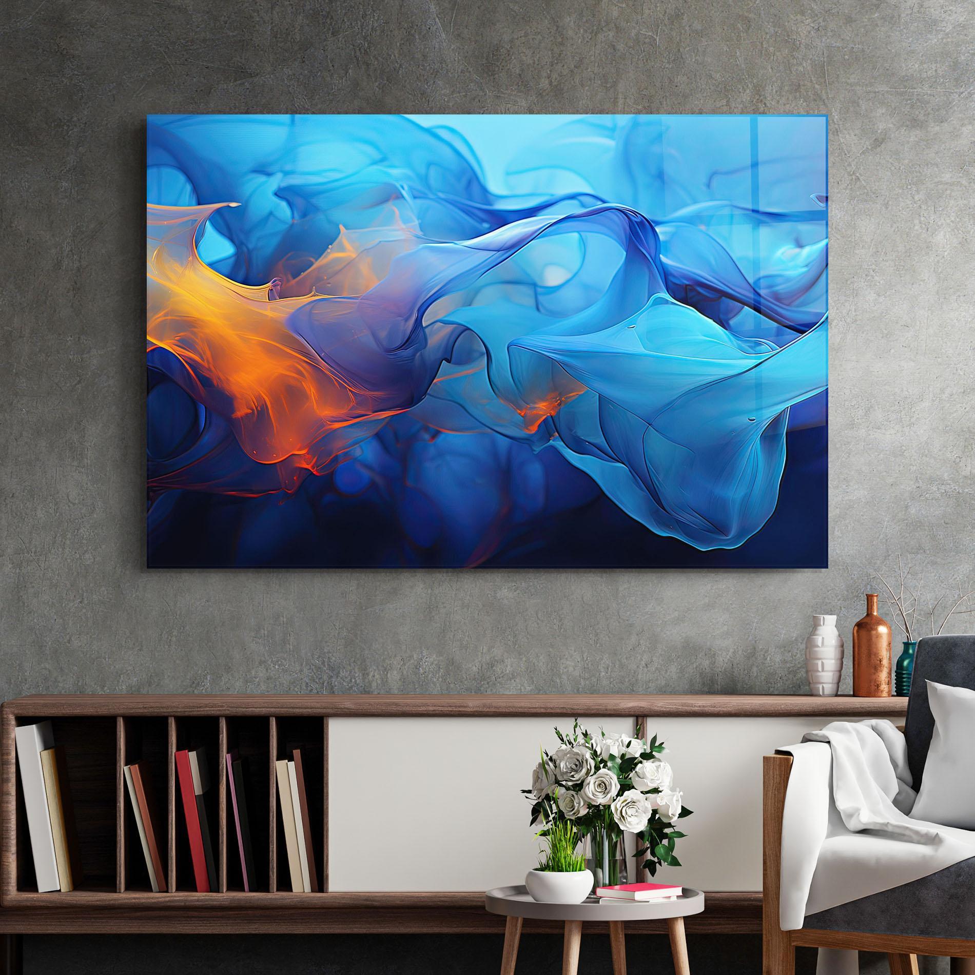 Üvegkép Blue Orange Floating mockup 2