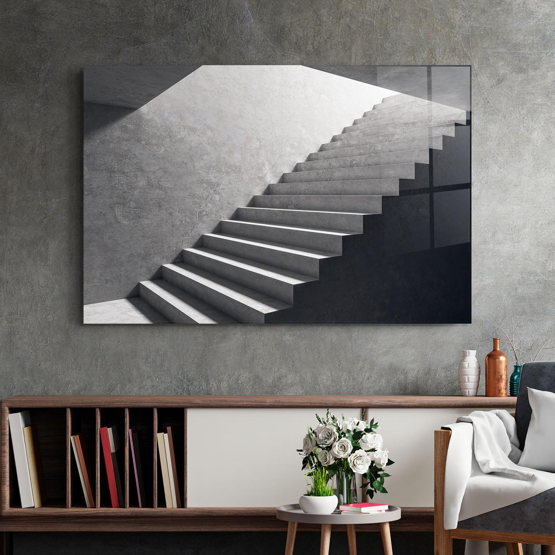 Üvegkép Concrete Stairs mockup 2