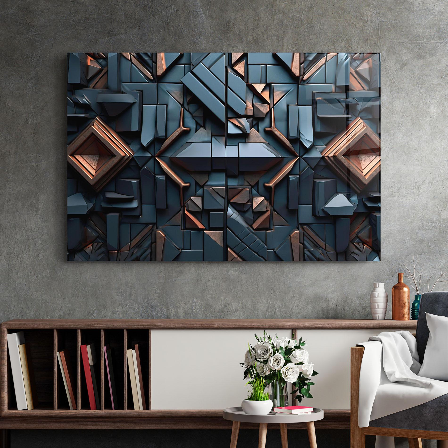 Üvegkép Orange Rhombus mockup 2