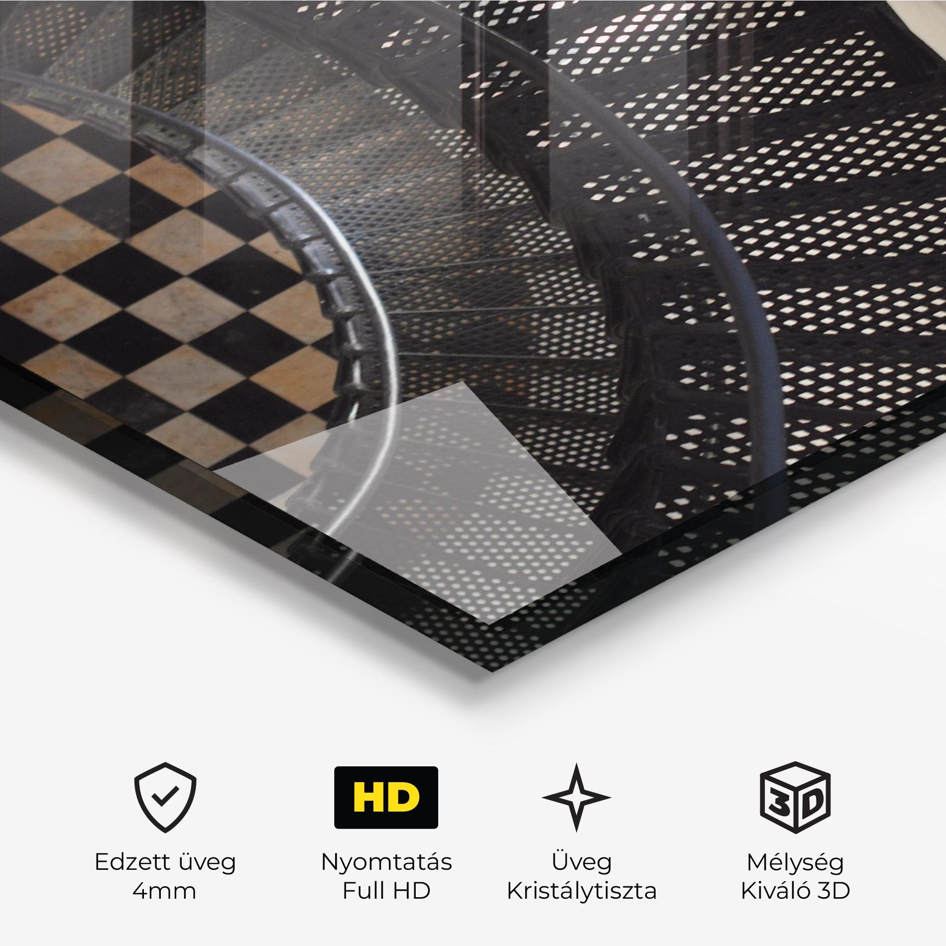 Üvegkép Beautiful Black Stairs mockup 3