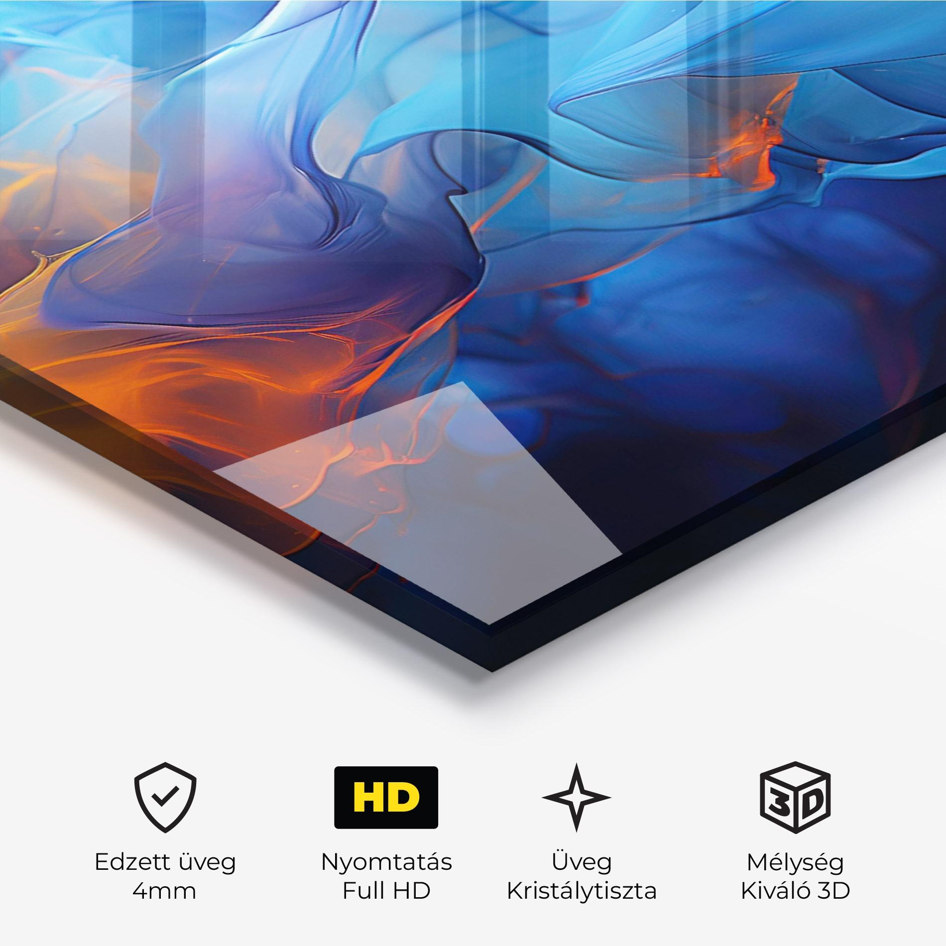 Üvegkép Blue Orange Floating mockup 3