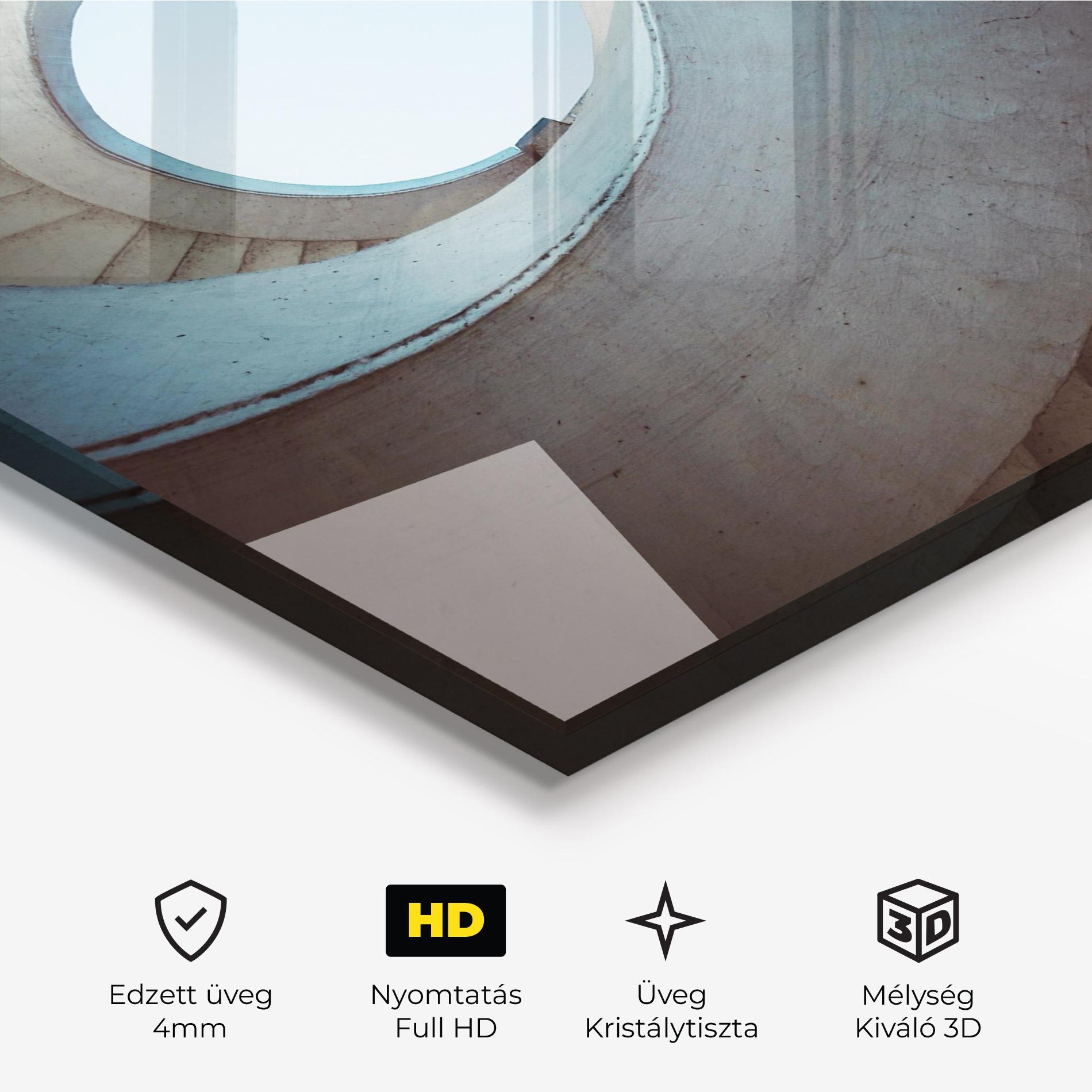 Üvegkép Spiral Cream Stairs mockup 3