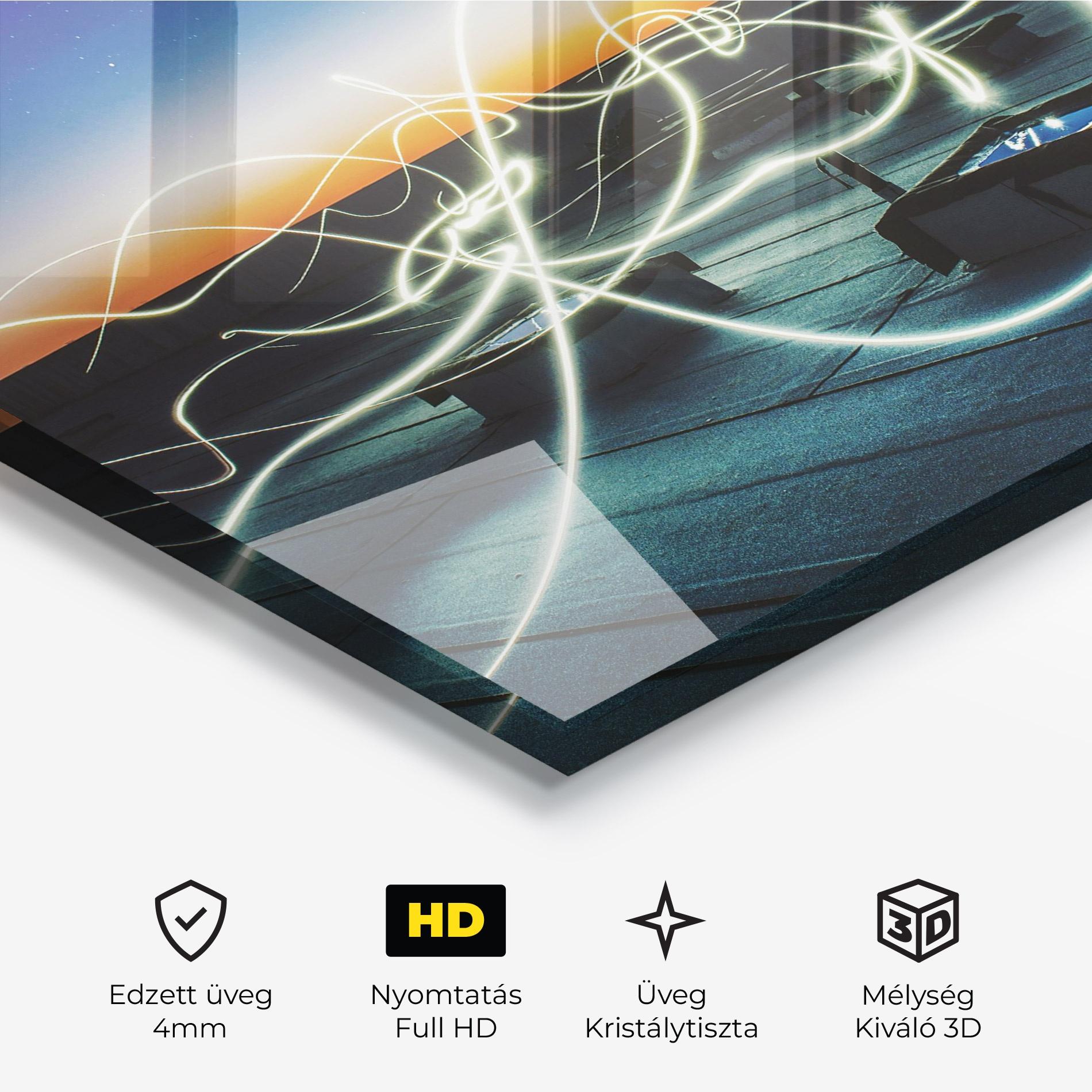 Üvegkép White Light Floating mockup 3