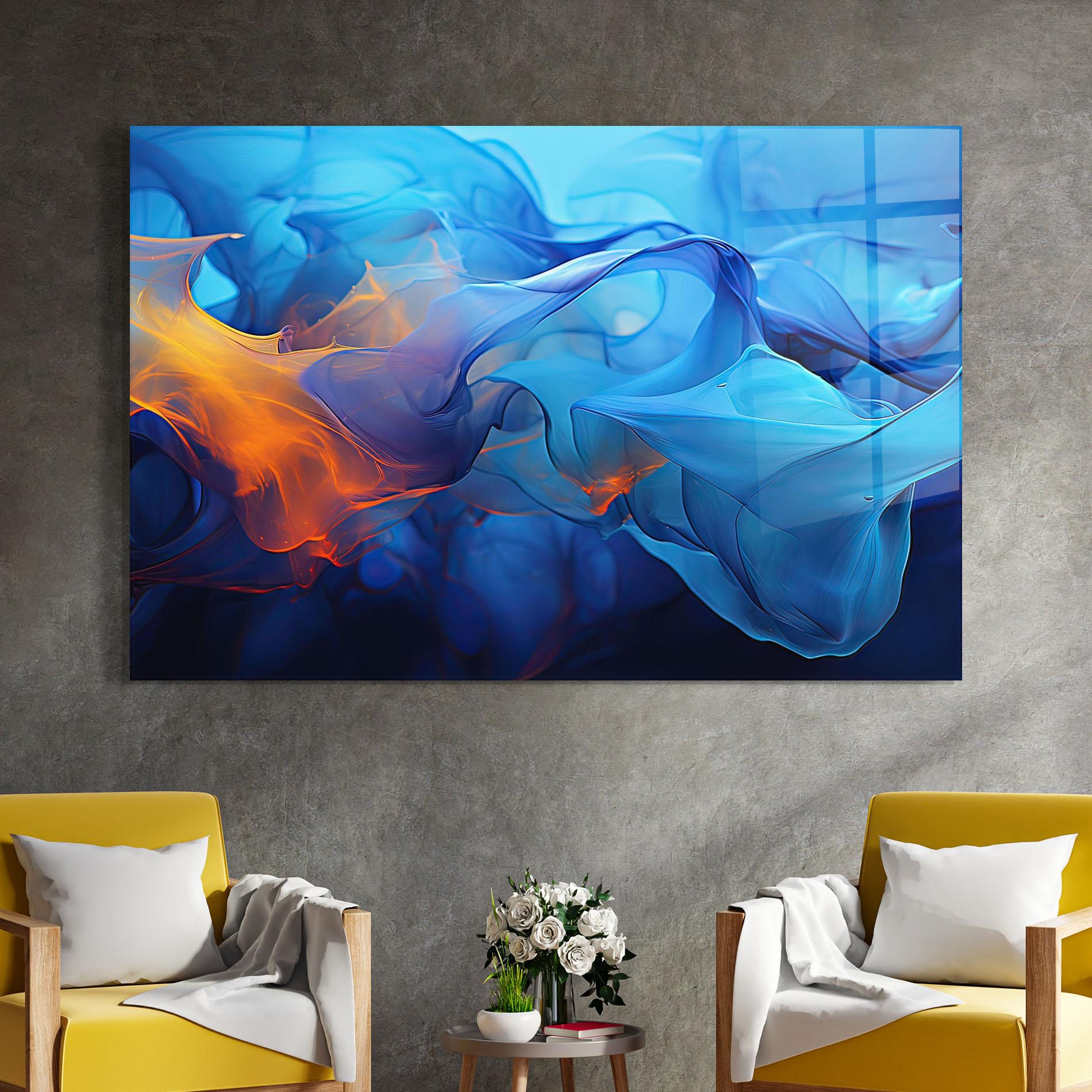 Üvegkép Blue Orange Floating mockup 4