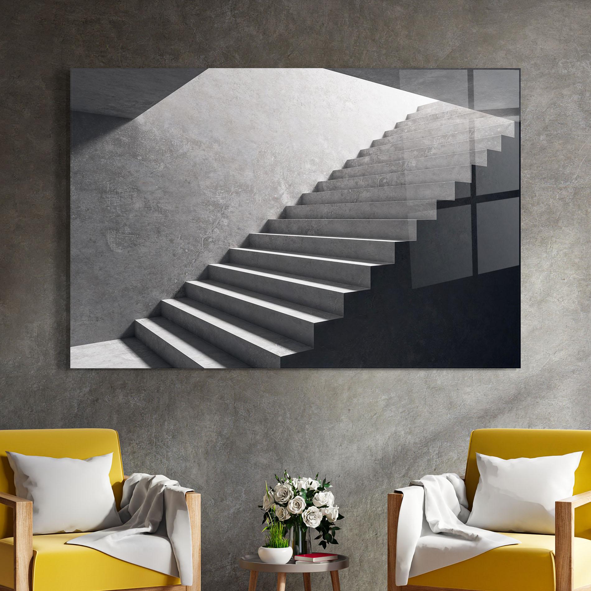 Üvegkép Concrete Stairs mockup 4