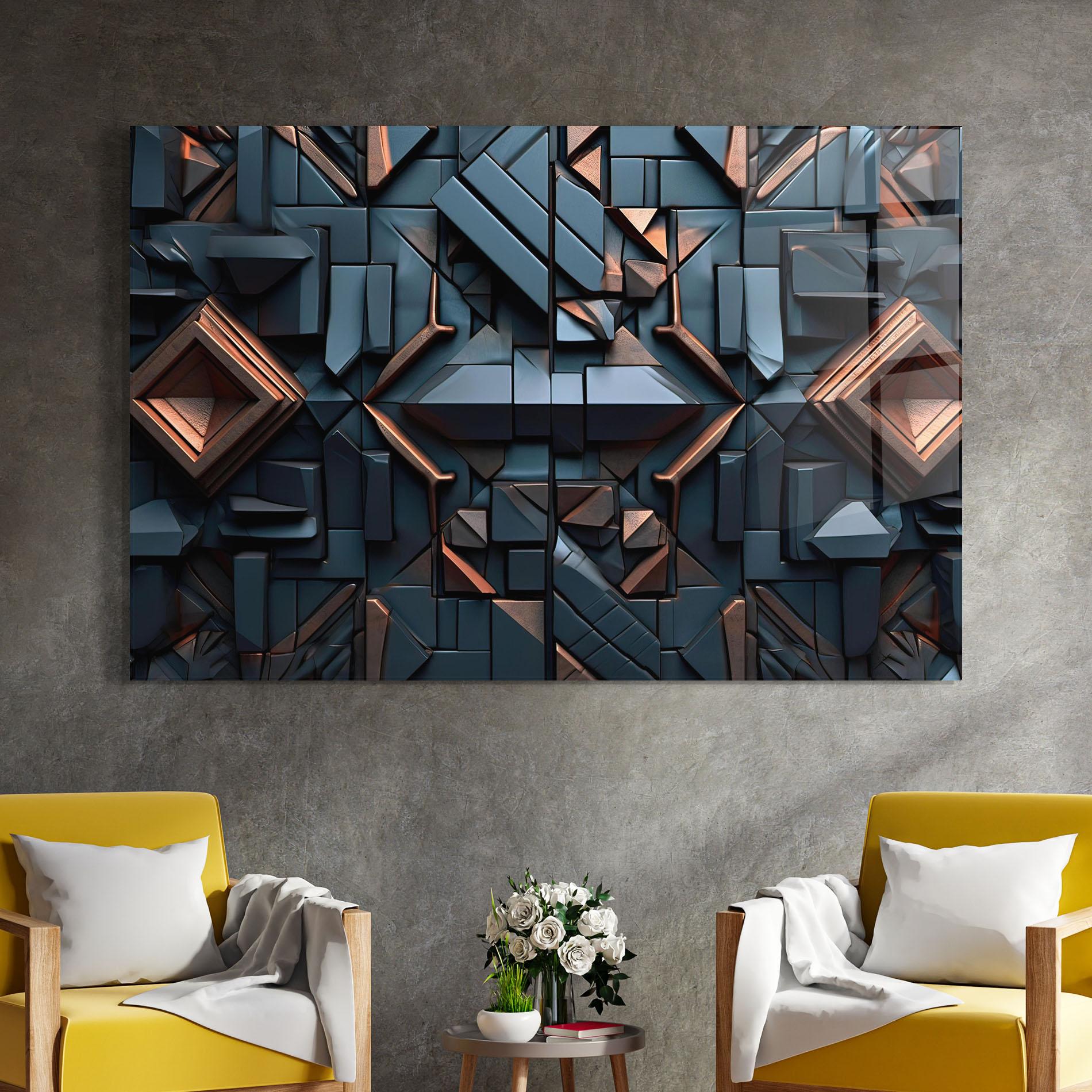 Üvegkép Orange Rhombus mockup 4